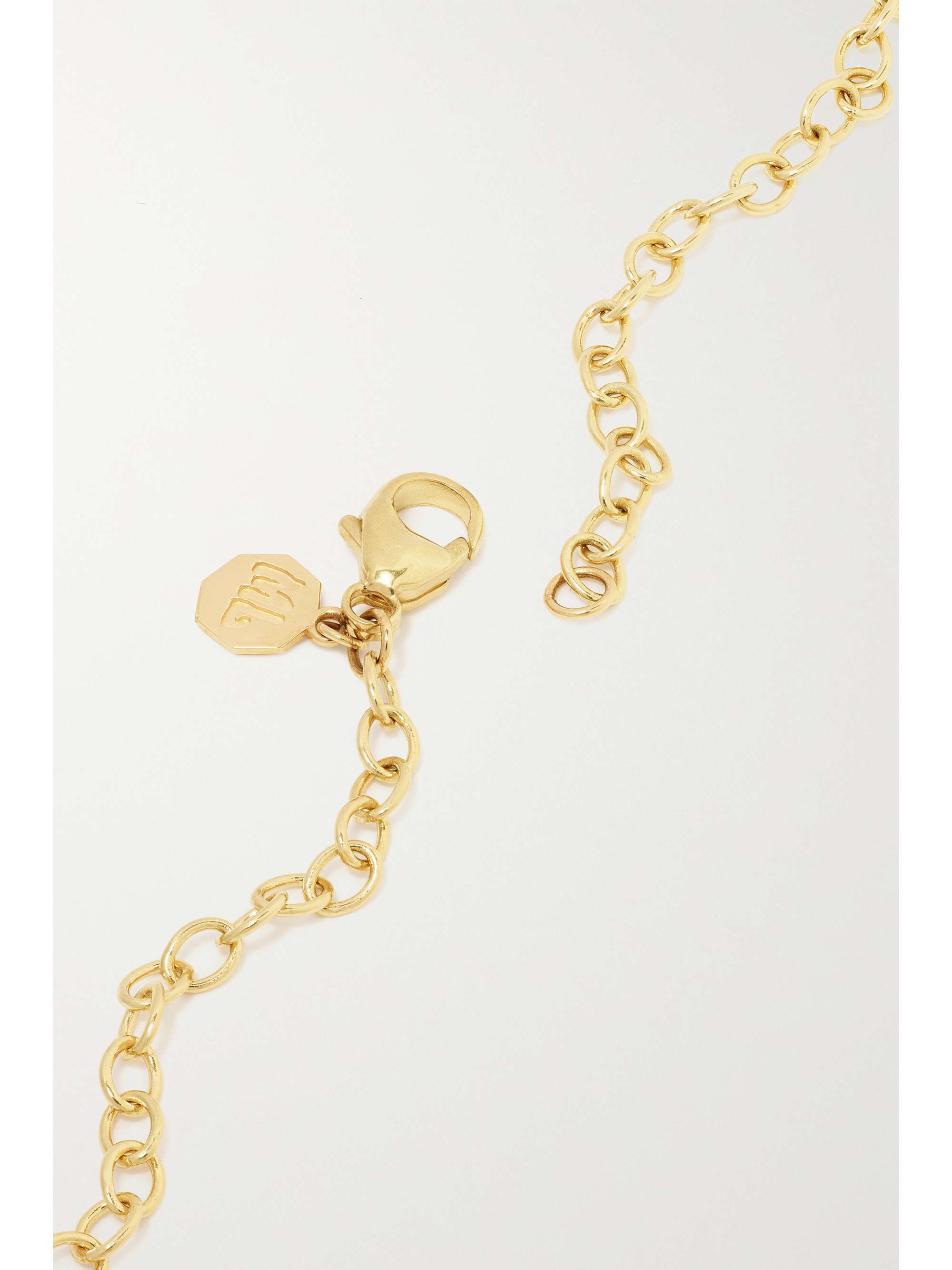 MARLO LAZ Large Porte Bonheur 14-karat gold diamond necklace