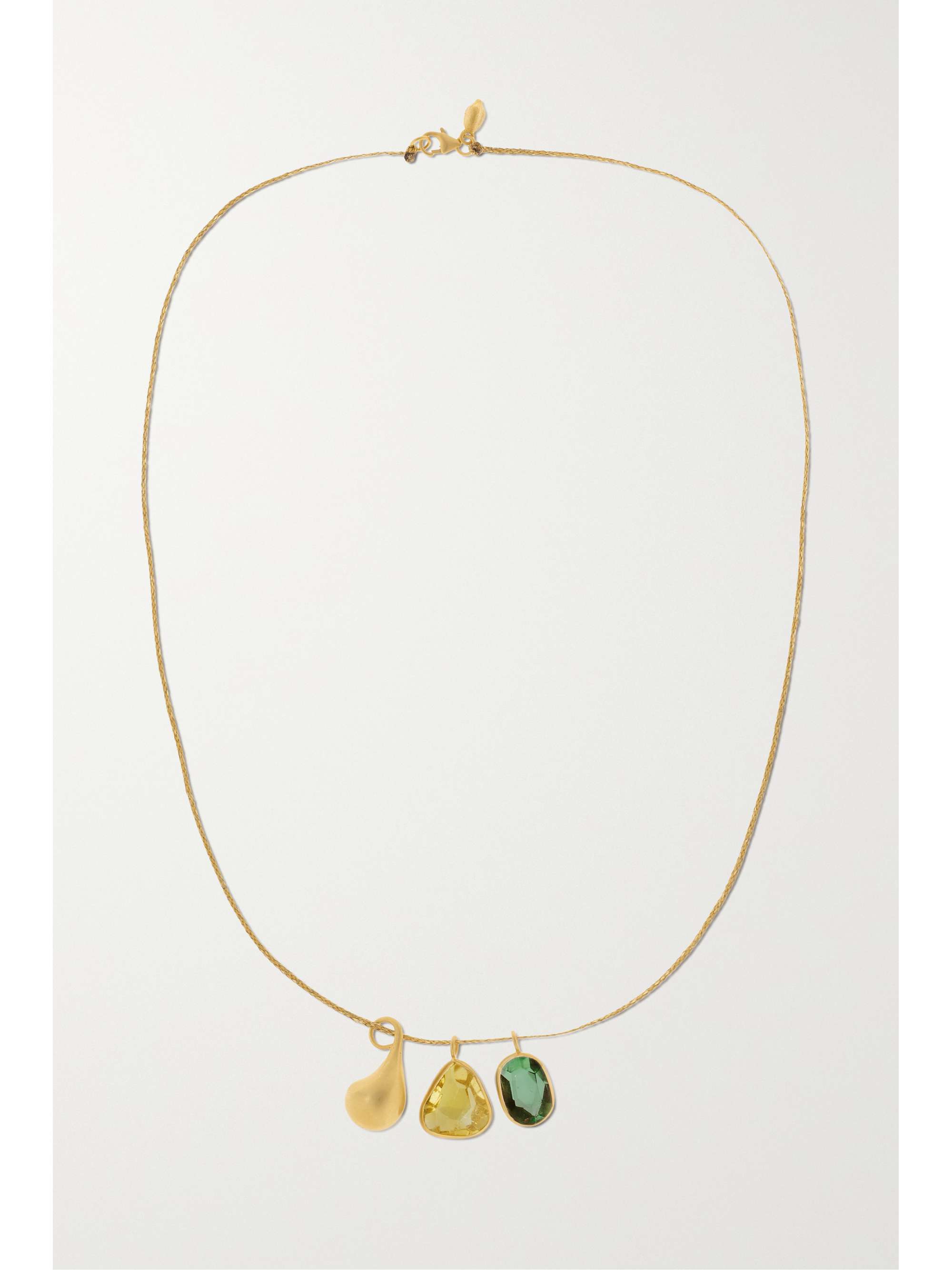 PIPPA SMALL Kordelkette mit mehreren Steinen und Details aus 18 Karat Gold