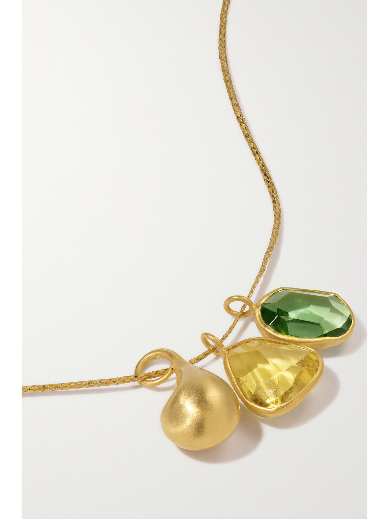 Pippa Small 18-karat Gold, Cord And Multi-stone Necklace