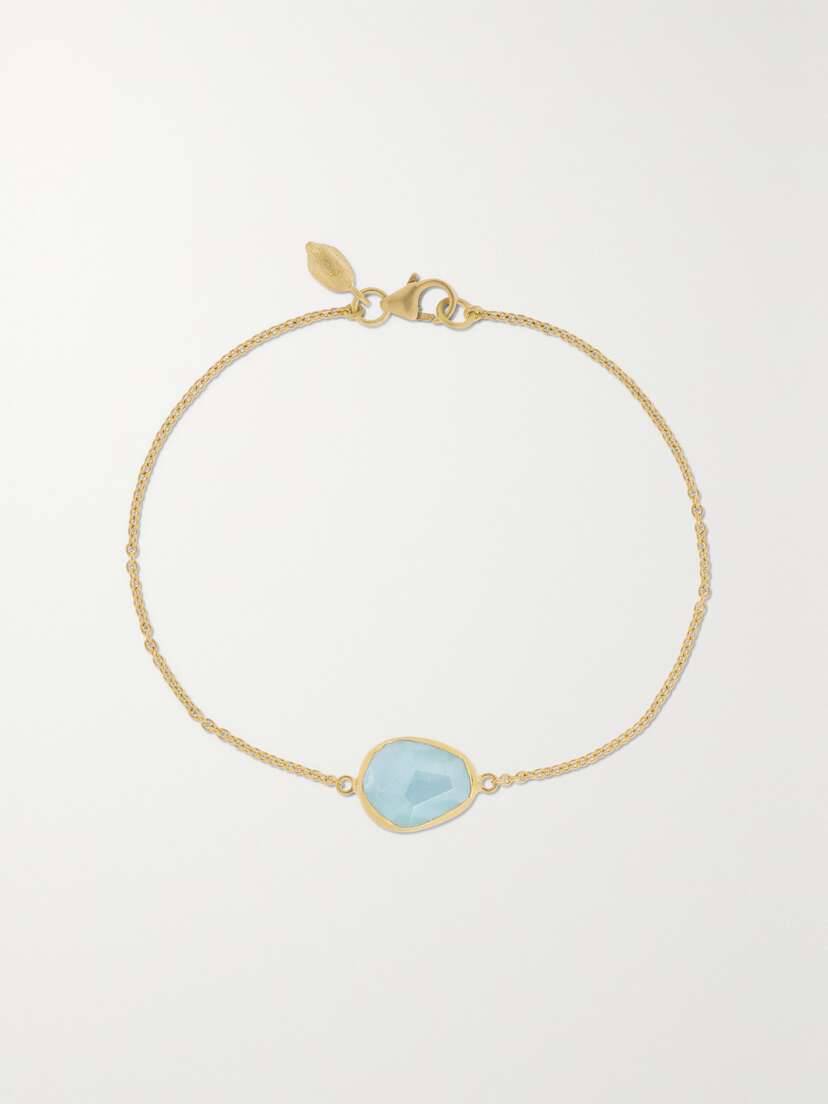 Pippa Small 18-karat Gold Aquamarine Bracelet