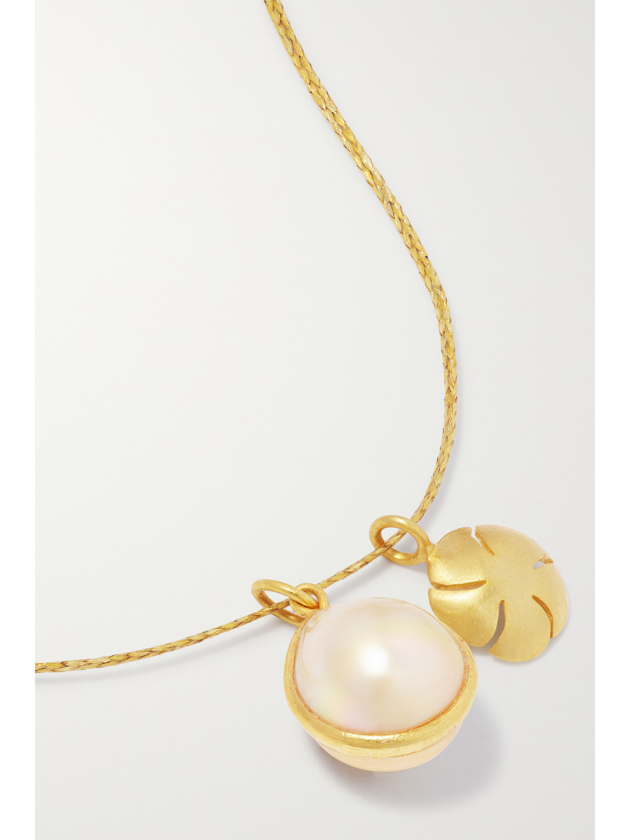 Pippa Small 18-karat Gold, Cord And Pearl Necklace