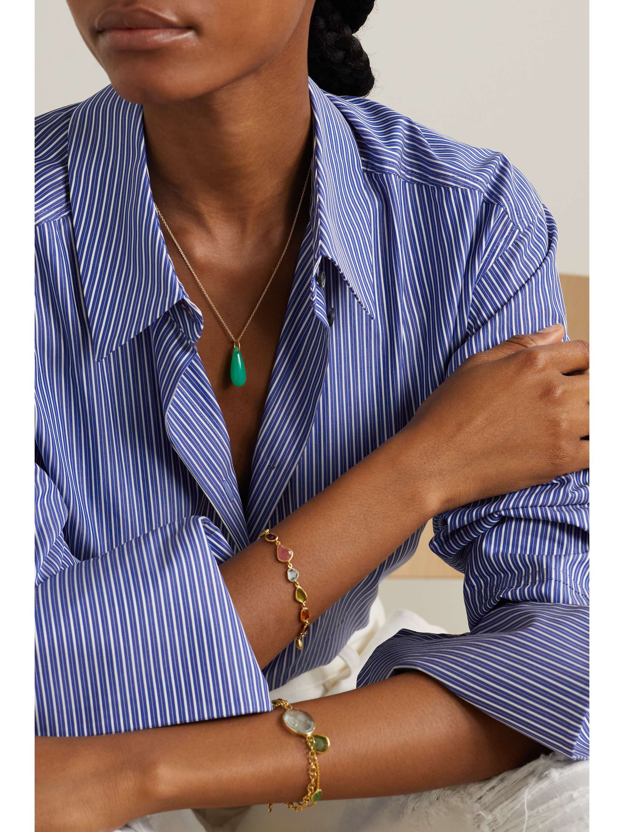 PIPPA SMALL 18-karat gold chrysoprase necklace