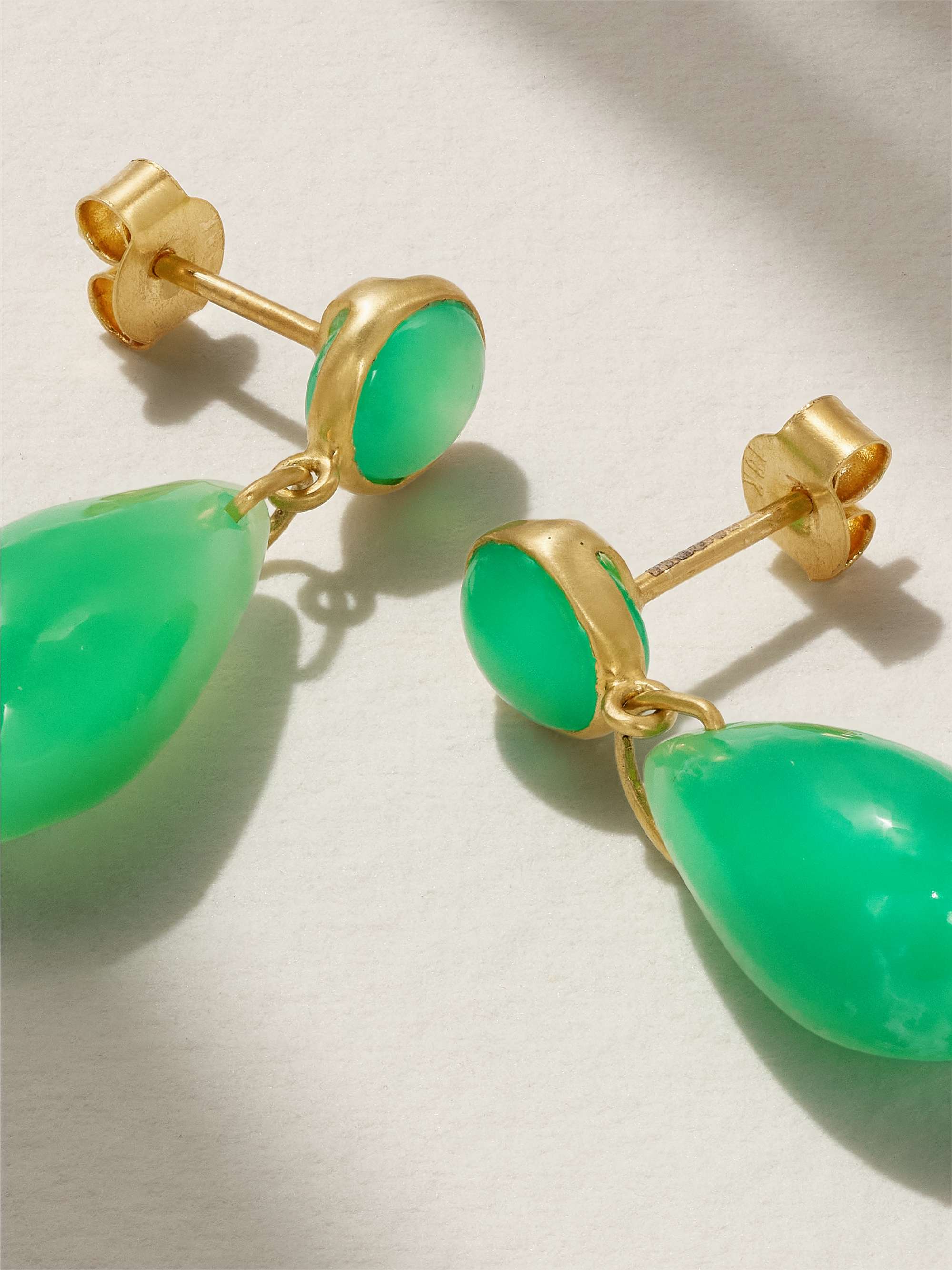 PIPPA SMALL 18-karat gold chrysoprase earrings