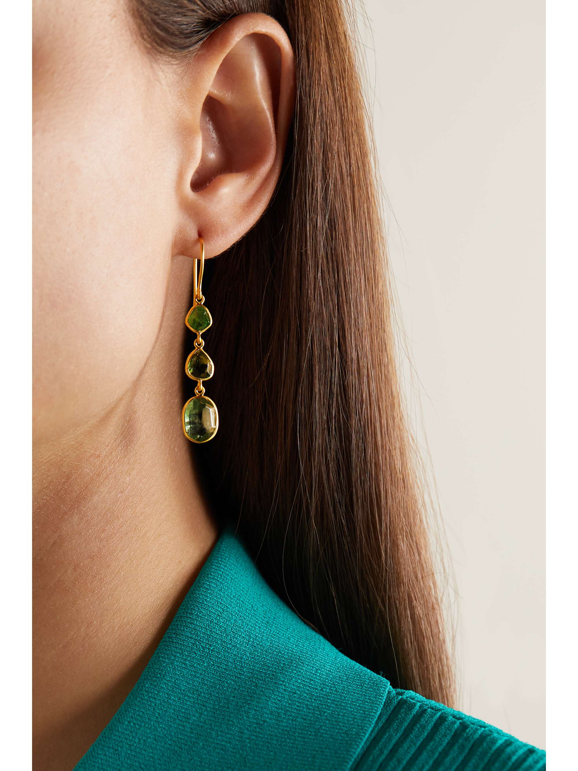 PIPPA SMALL 18K 黄金碧玺耳环