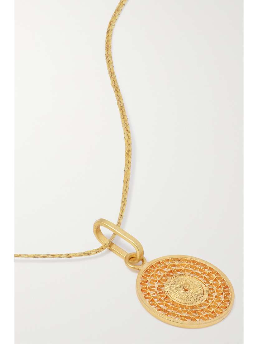 Pippa Small 18-karat Gold And Cord Necklace