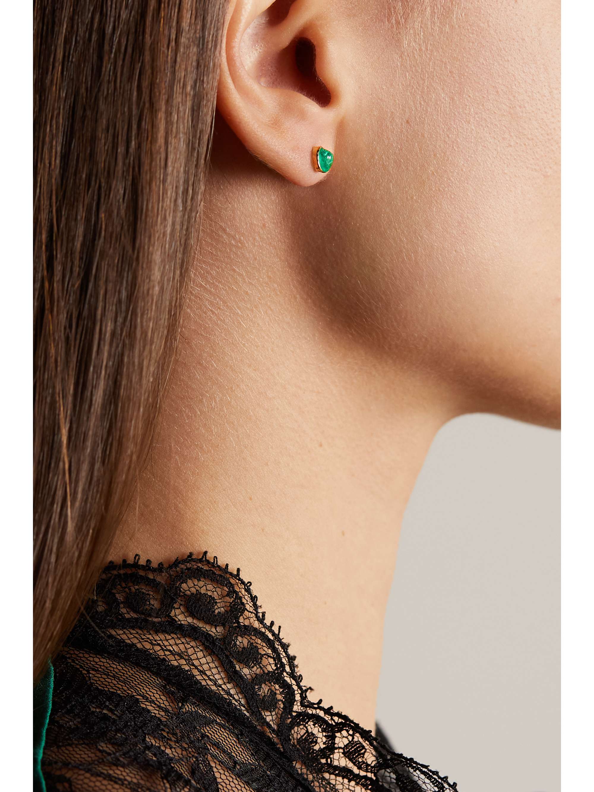PIPPA SMALL 18-karat gold emerald earrings