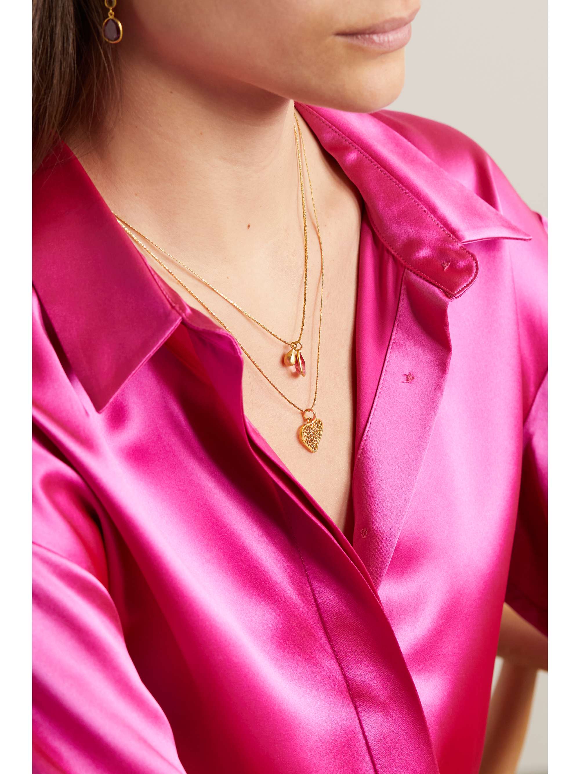 PIPPA SMALL 18K 黄金、编绳、碧玺项链