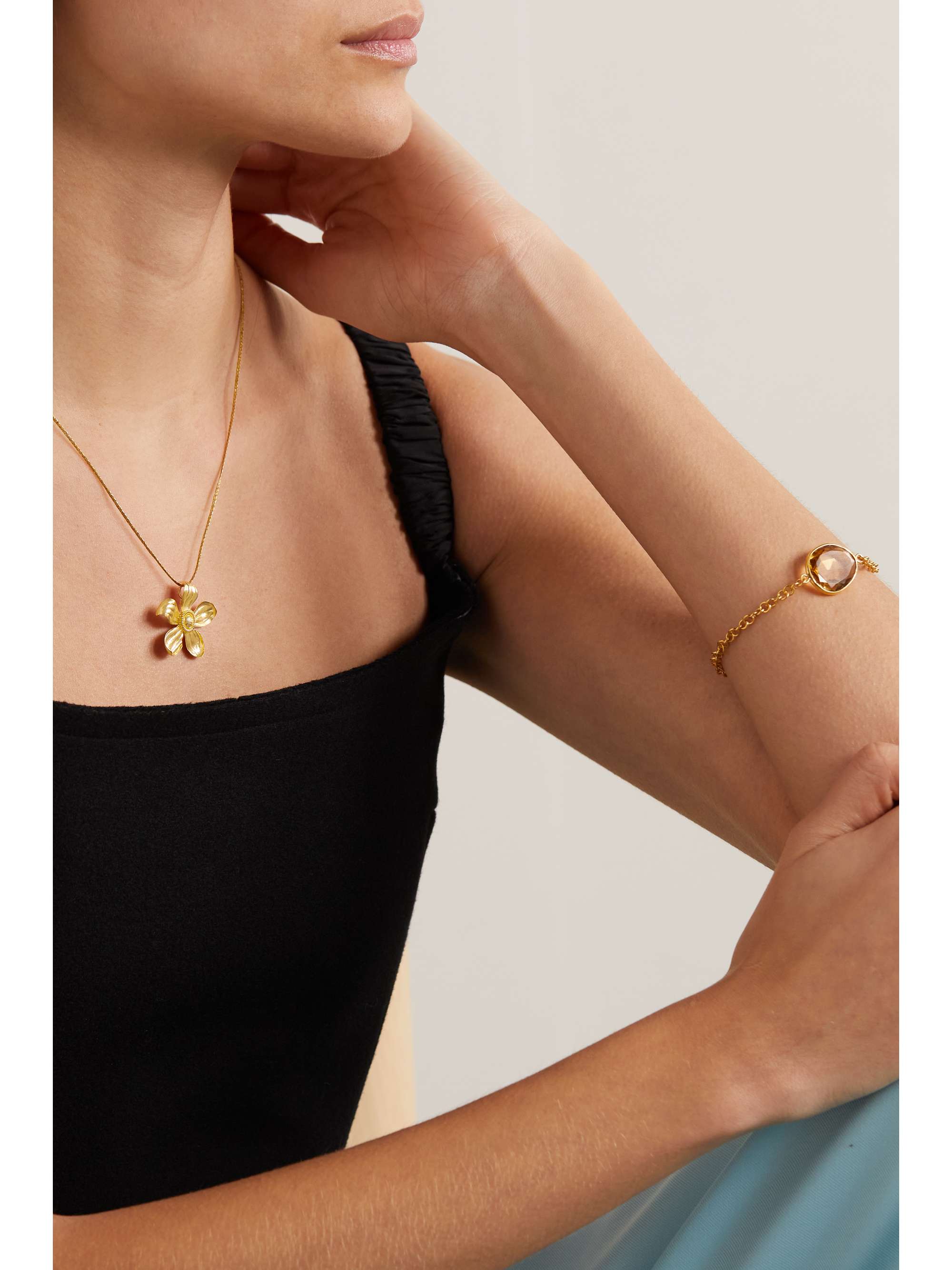 PIPPA SMALL 18-karat gold and cord necklace