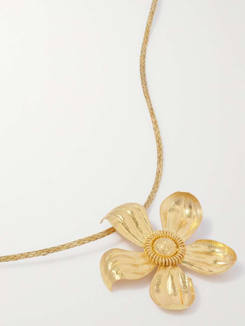 Pippa Small 18-karat Gold And Cord Necklace
