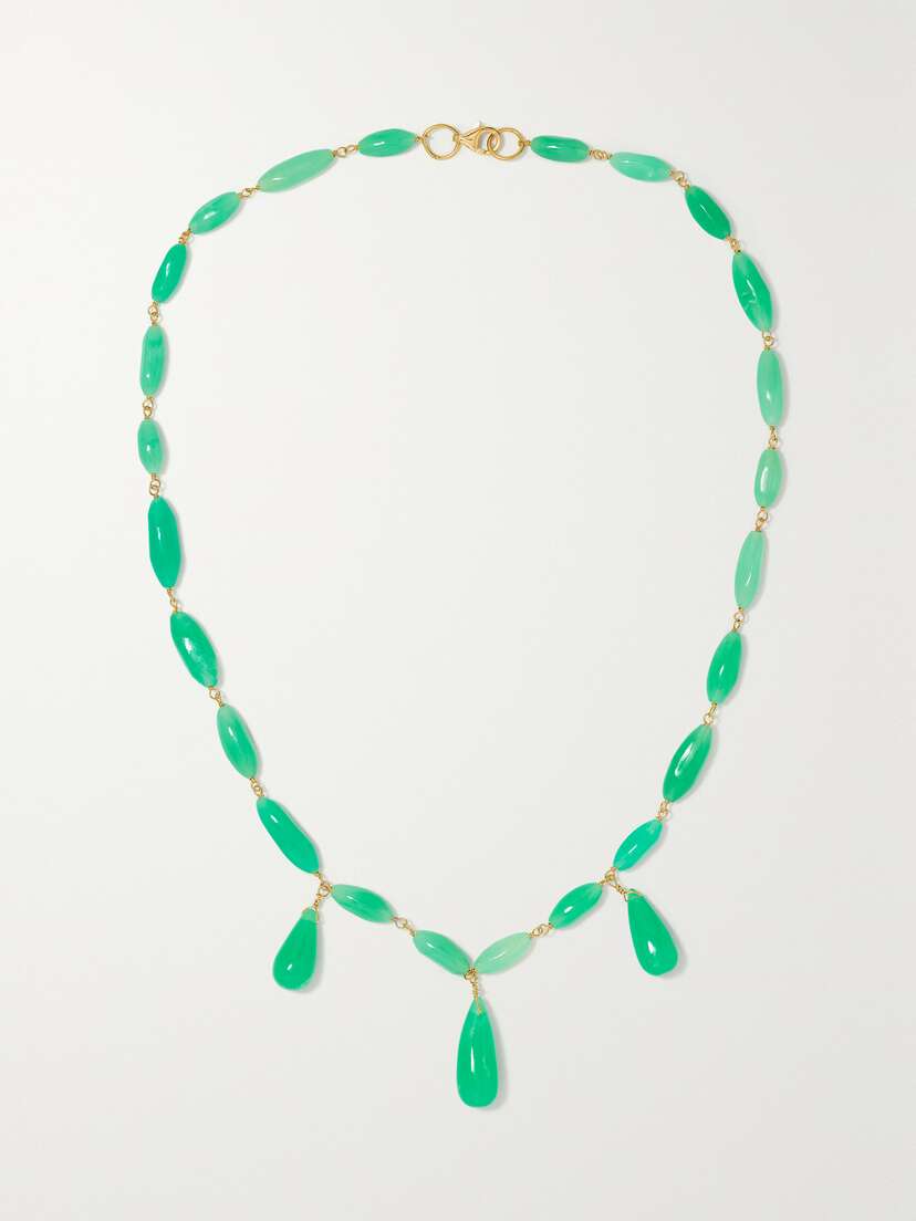 Pippa Small 18-karat Gold Chrysoprase Necklace