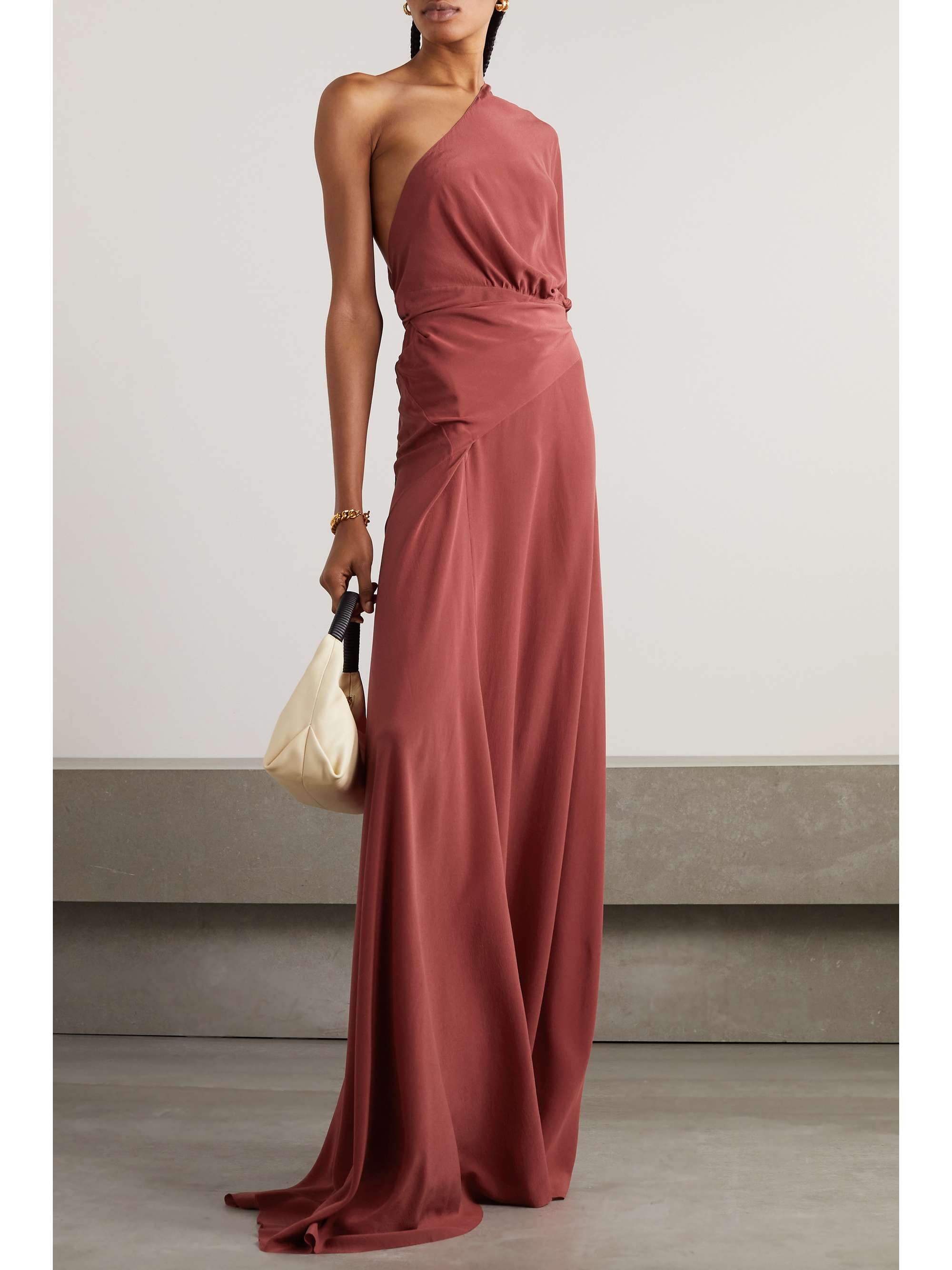 Abito Lungo Boho Grace Karin - Monospalla, Tessuto Morbido, Con Volant - Per Serate E Occasioni Speciali - Foto 2