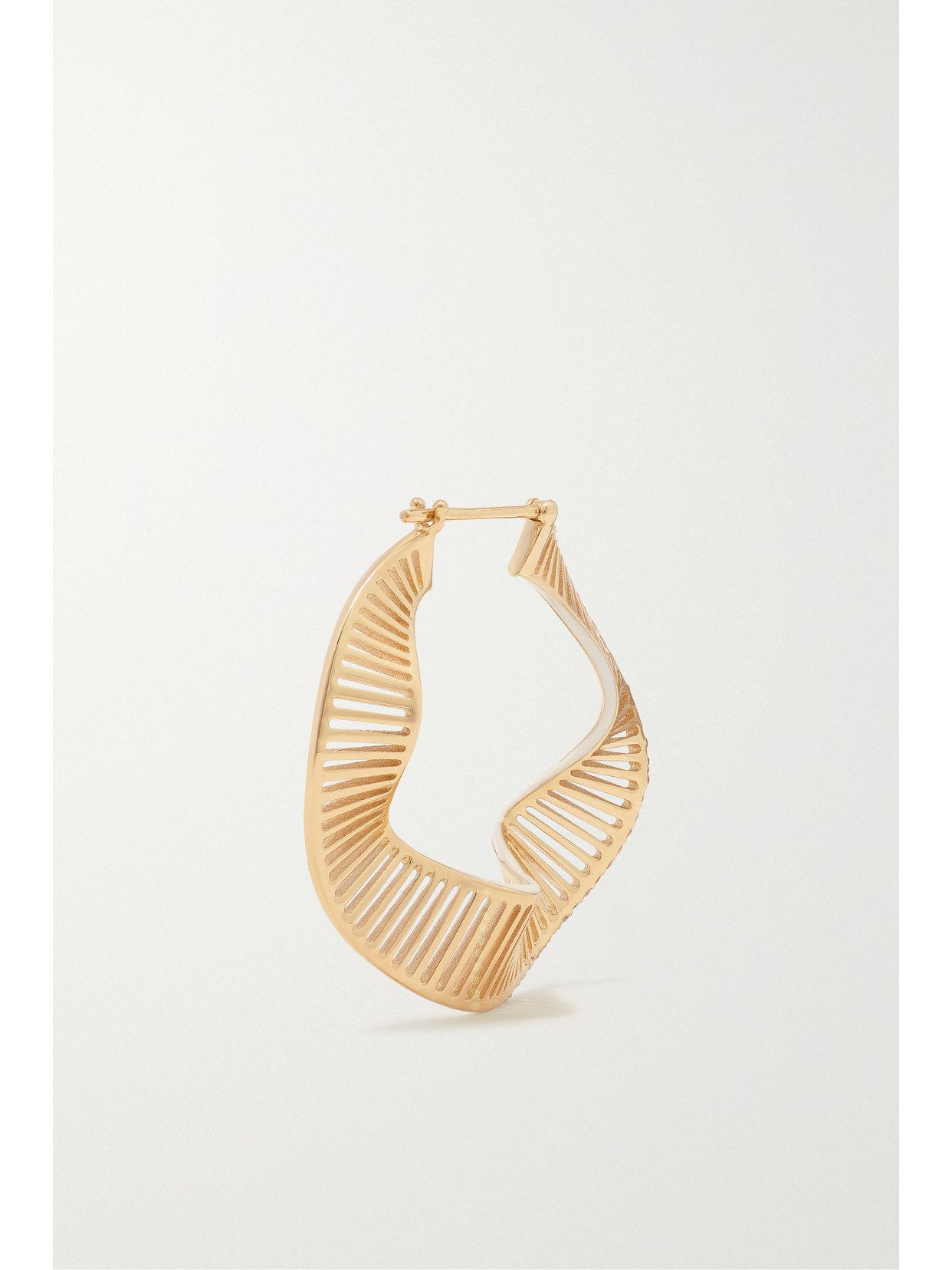 L'atelier Nawbar Twisted Waves 18-karat Gold, Enamel And Diamond Hoop Earrings In Gold
