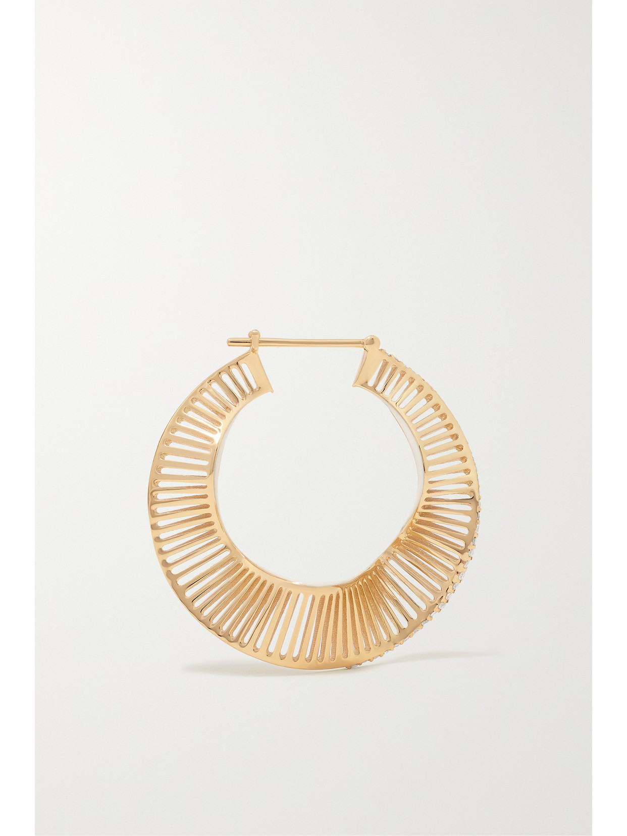 L'atelier Nawbar Twisted Waves 18-karat Gold, Enamel And Diamond Hoop Earrings In Gold