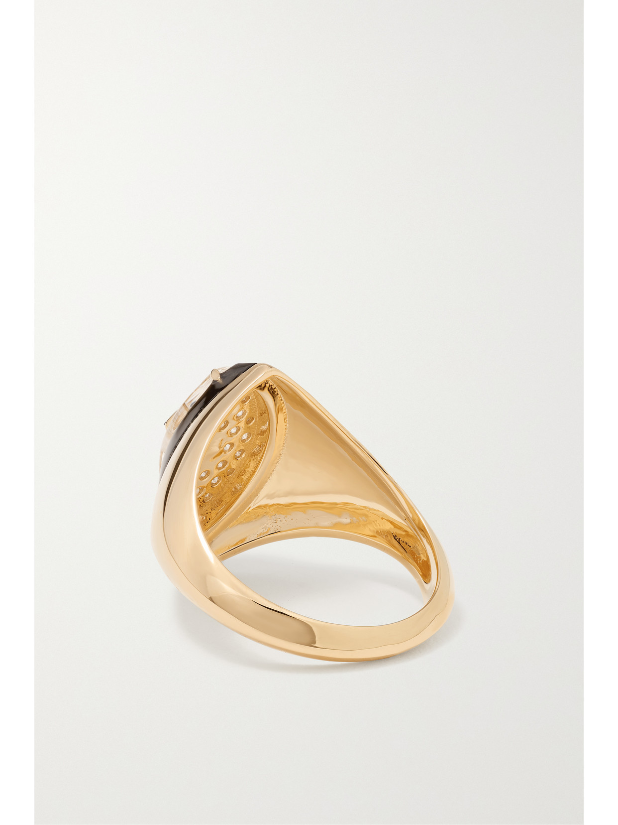 L'atelier Nawbar Beak 18-karat Gold, Enamel And Diamond Pinky Ring In Gold