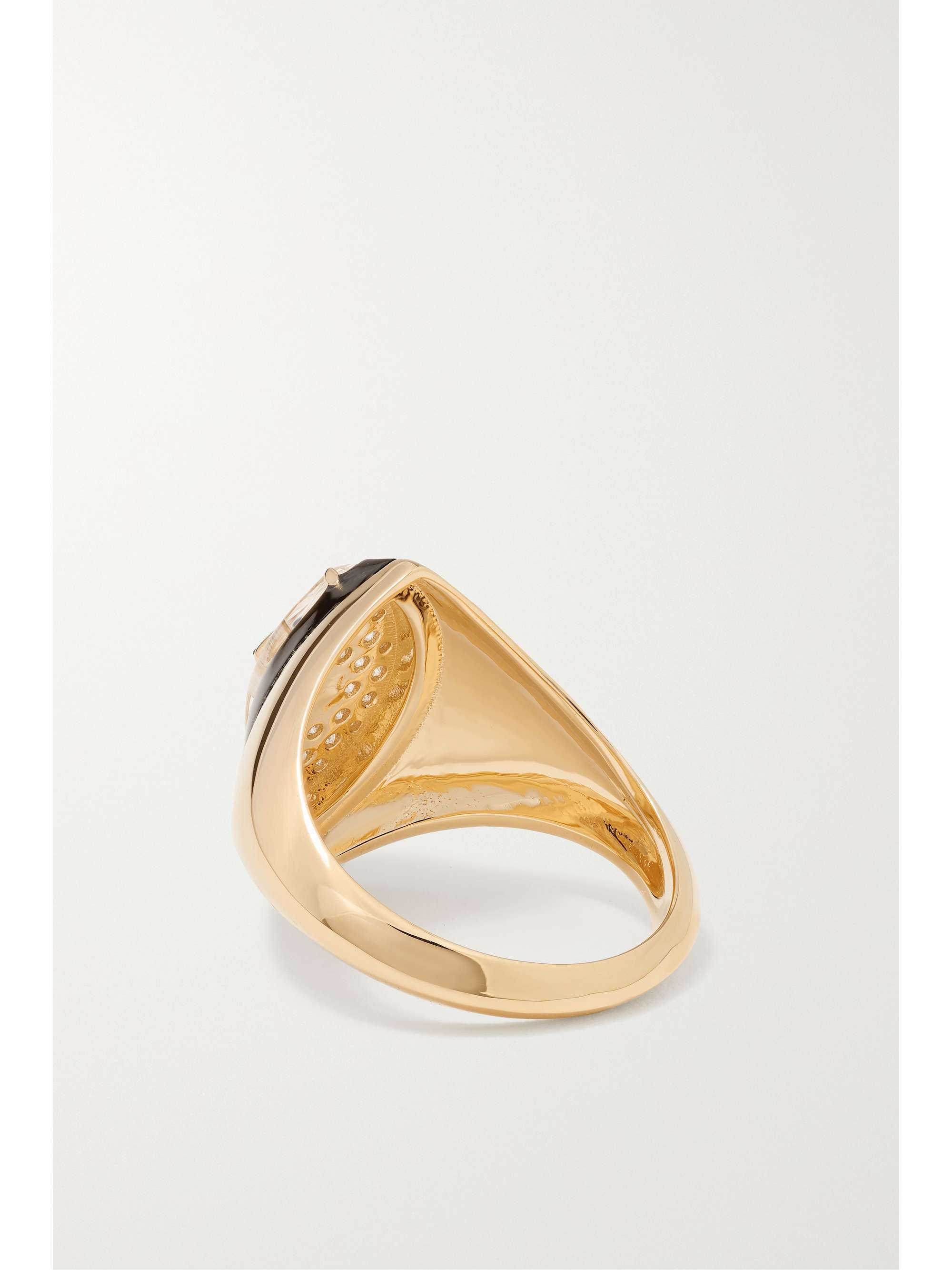 L'ATELIER NAWBAR Bague de petit doigt en or 18 carats (750/1000), émail et diamants Beak