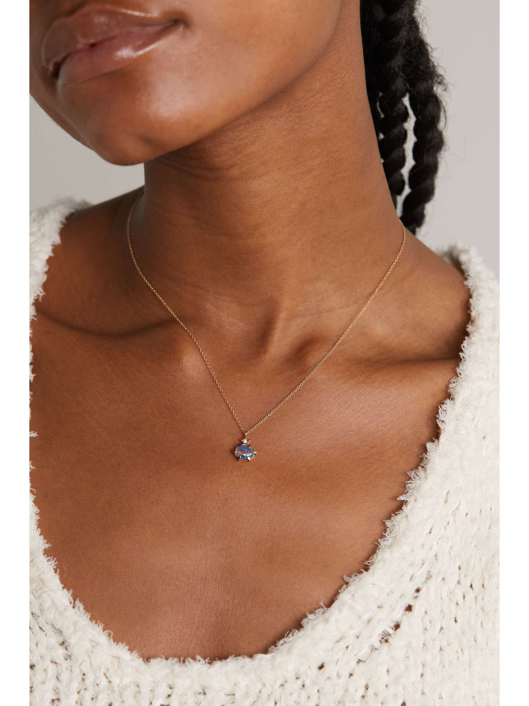 ANDREA FOHRMAN Mini Cosmo 14K 黄金、蛋白石、钻石项链