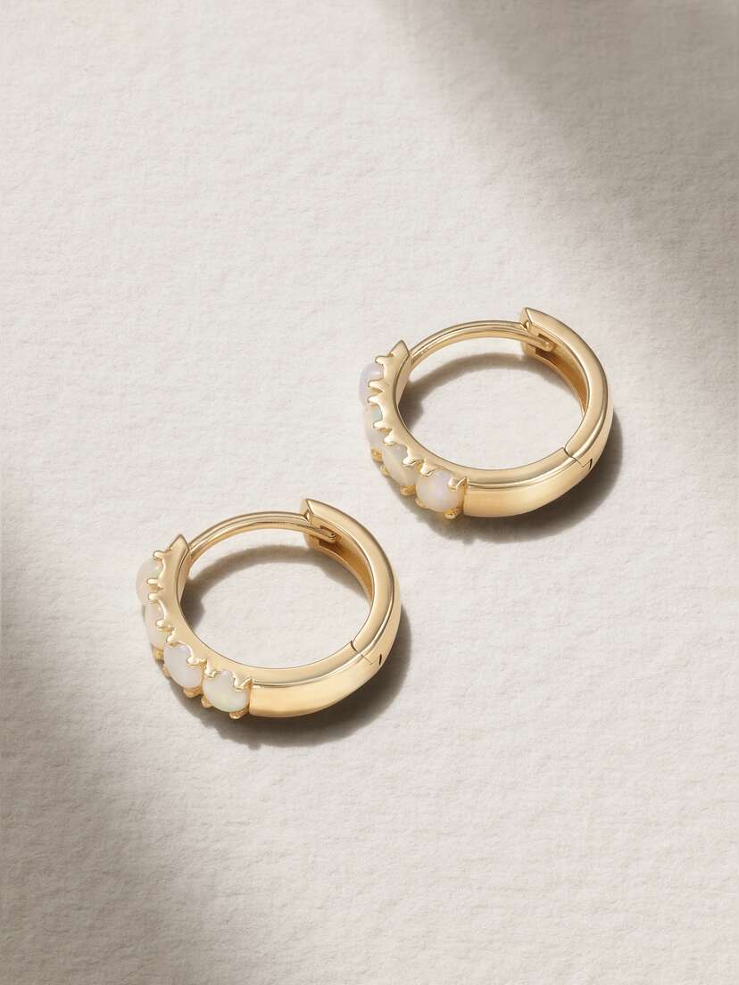 Andrea Fohrman Opal Pavé 14-karat Gold Earrings