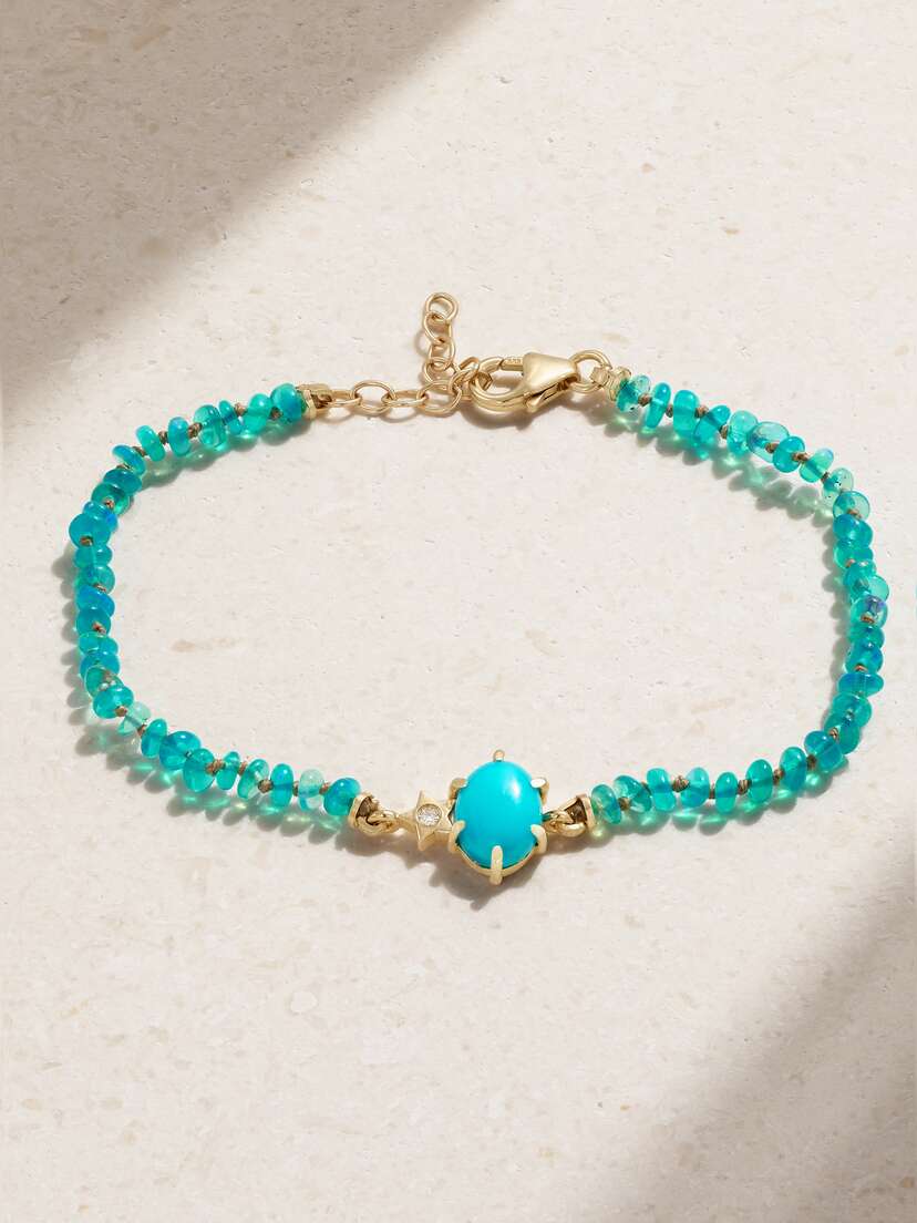 Andrea Fohrman Mini Galaxy 14-karat Gold Multi-stone Bracelet