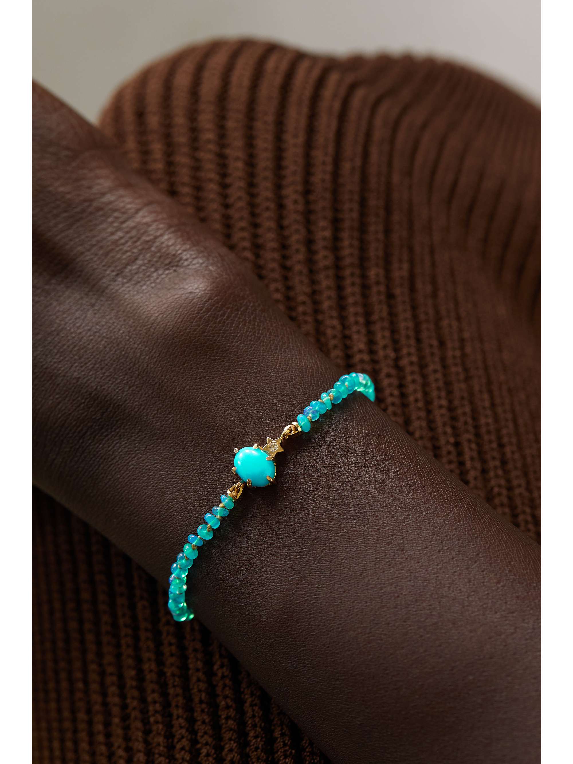 ANDREA FOHRMAN Mini Galaxy 14-karat gold multi-stone bracelet