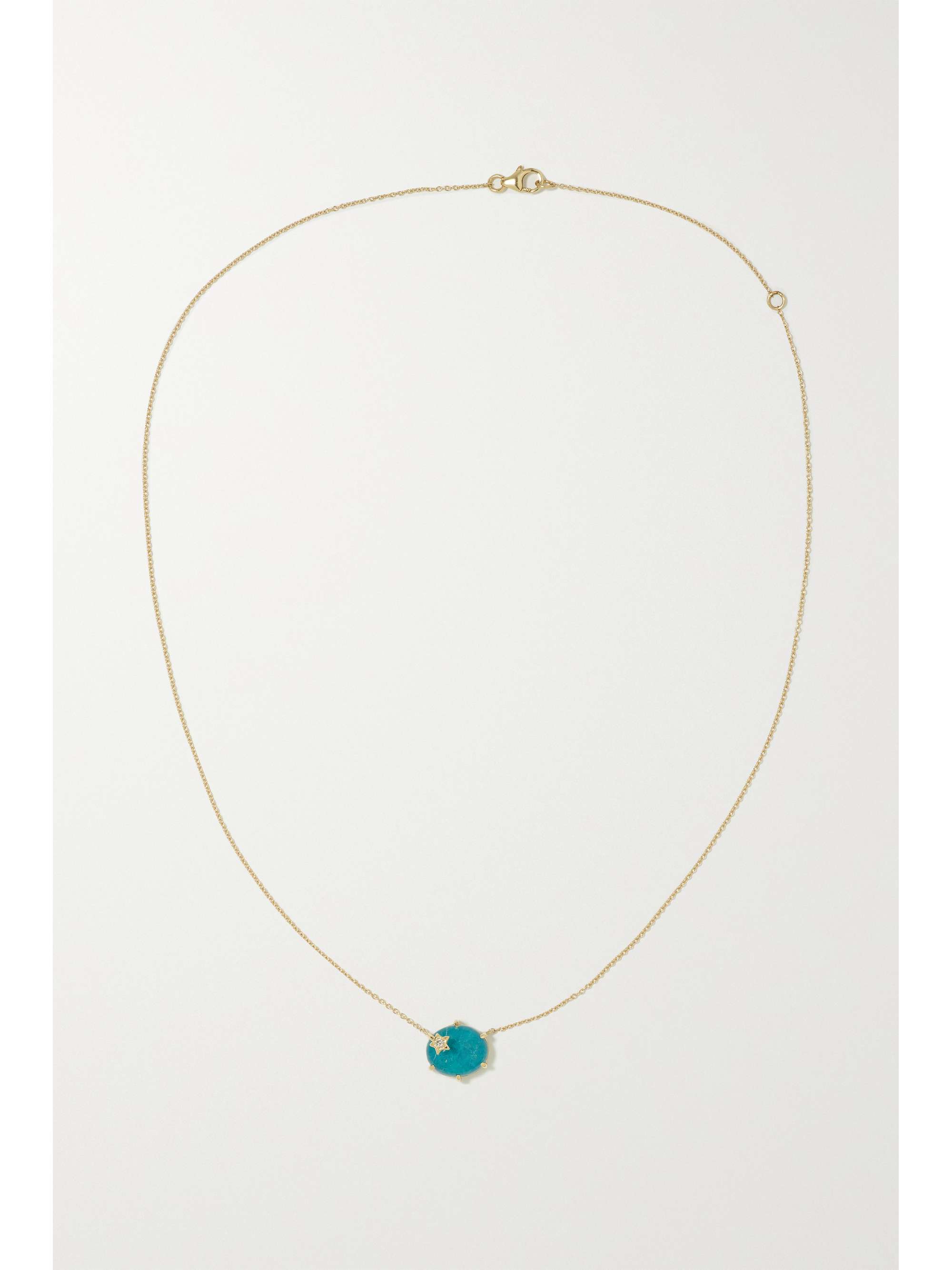 ANDREA FOHRMAN Mini Galaxy 18-karat gold, chrysocolla and diamond necklace