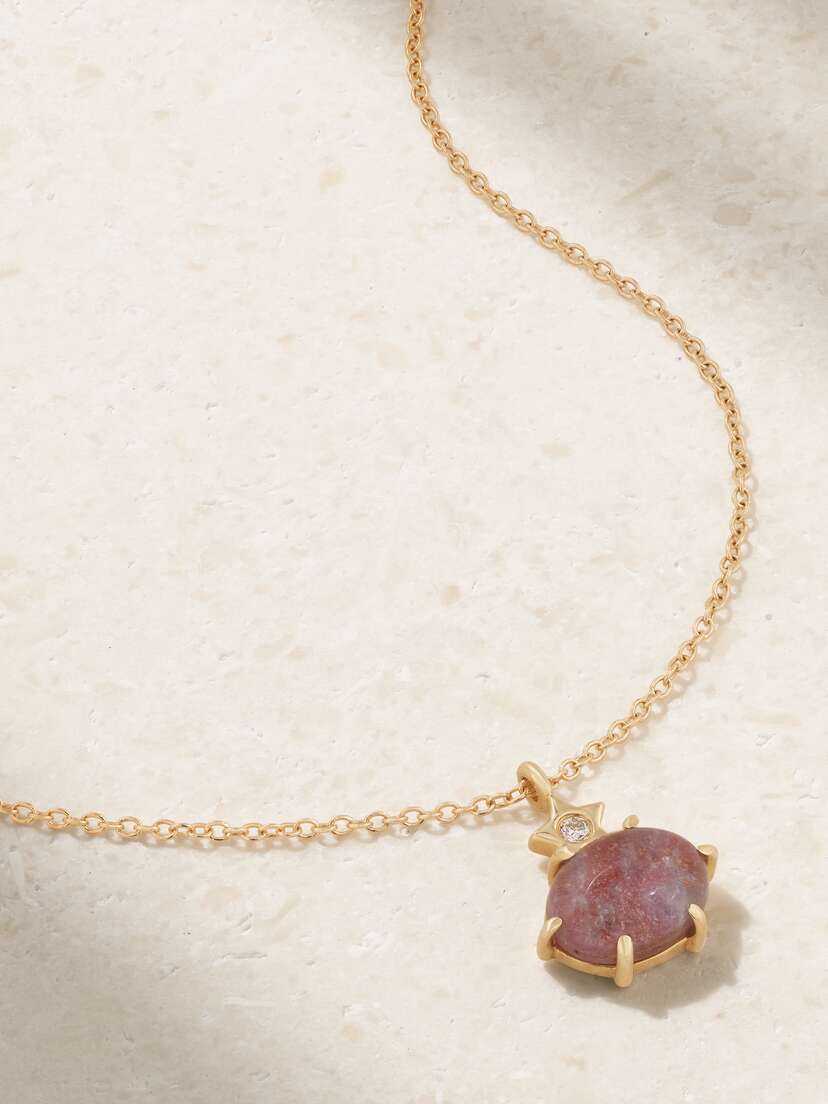 Andrea Fohrman Mini Cosmo 14-karat Gold, Kyanite And Diamond Necklace