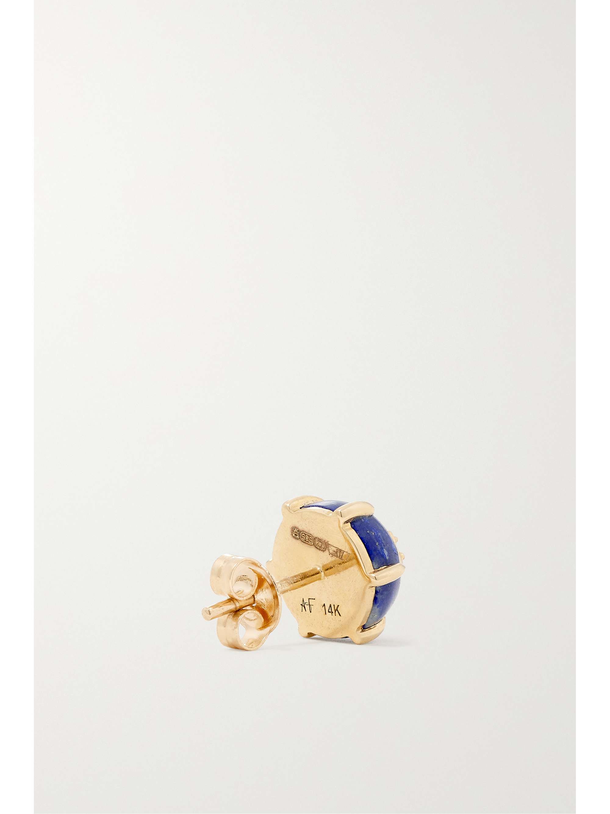 ANDREA FOHRMAN Mini Cosmo 14-karat gold, lapis lazuli and diamond earrings