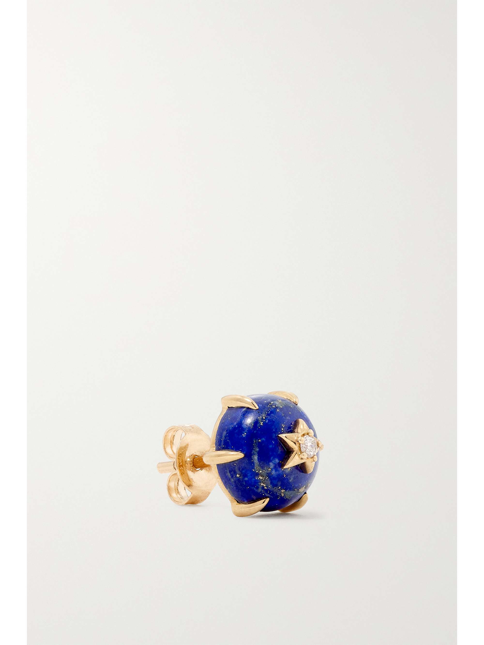 ANDREA FOHRMAN Mini Cosmo 14-karat gold, lapis lazuli and diamond earrings
