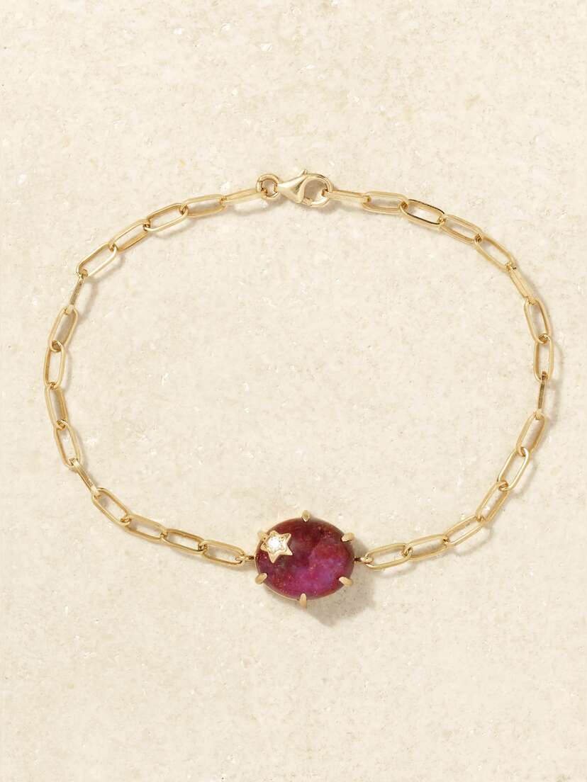 Andrea Fohrman Mini Galaxy 14-karat Gold Multi-stone Doublet Bracelet