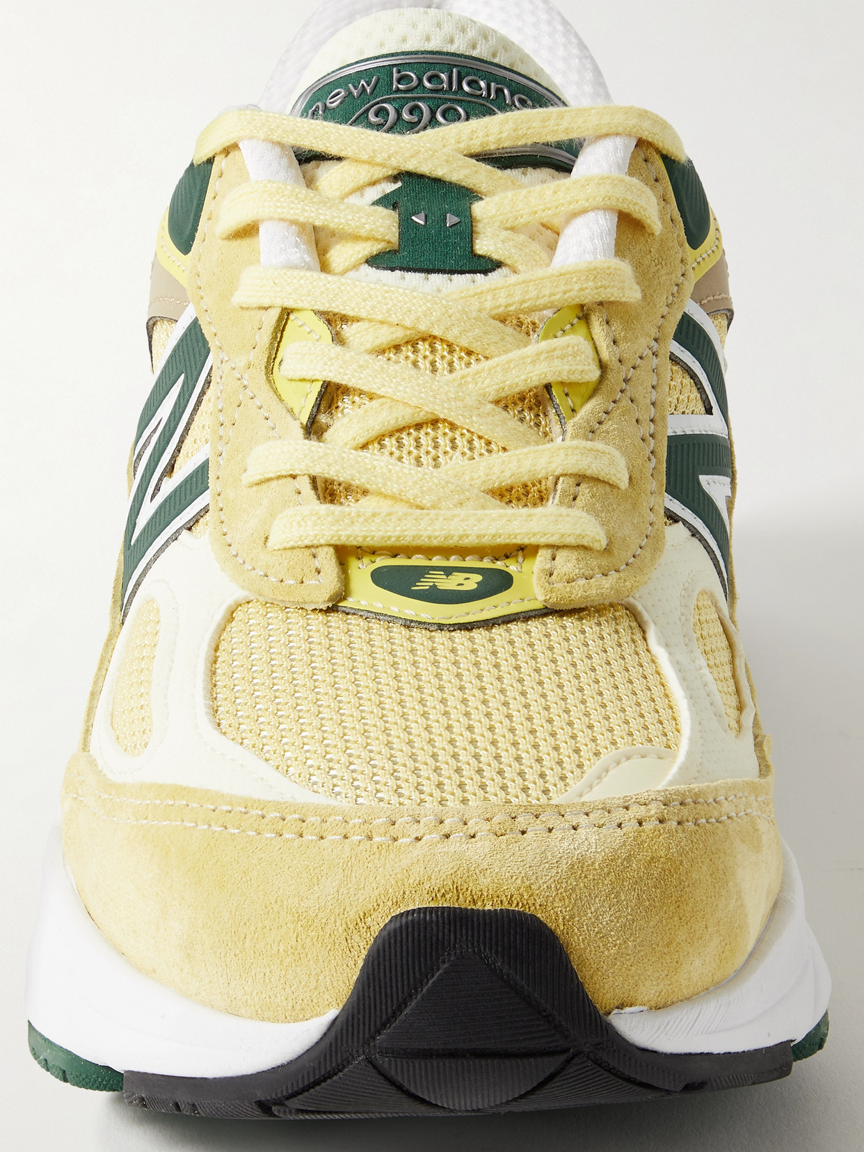 New Balance 990v6 Leather-trimmed Mesh And Suede Sneakers In Yellow