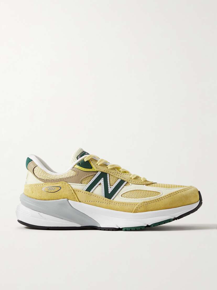 New Balance 990v6 Leather-trimmed Mesh And Suede Sneakers