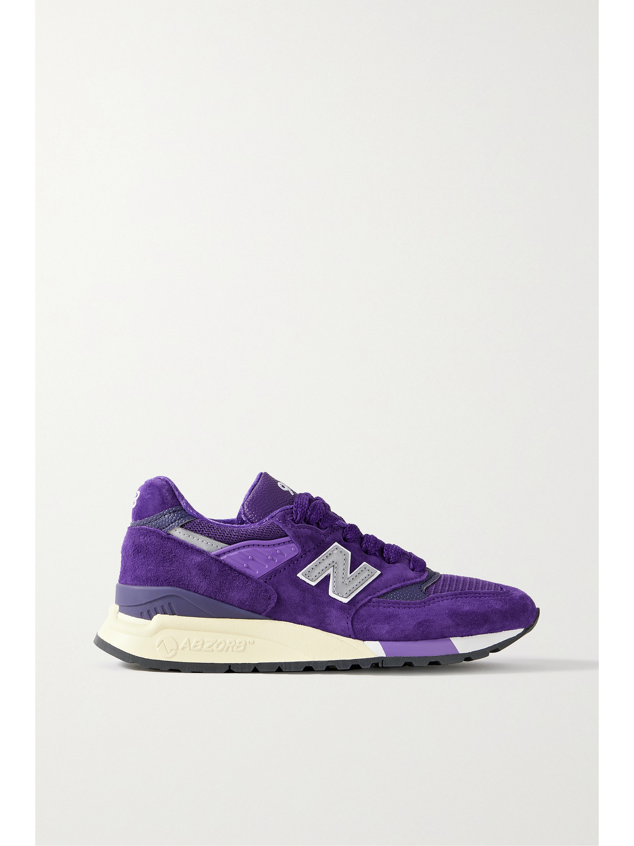 New Balance - Made In Usa 998 Core Rubber-trimmed Leather, Mesh And Suede Sneakers - Purple