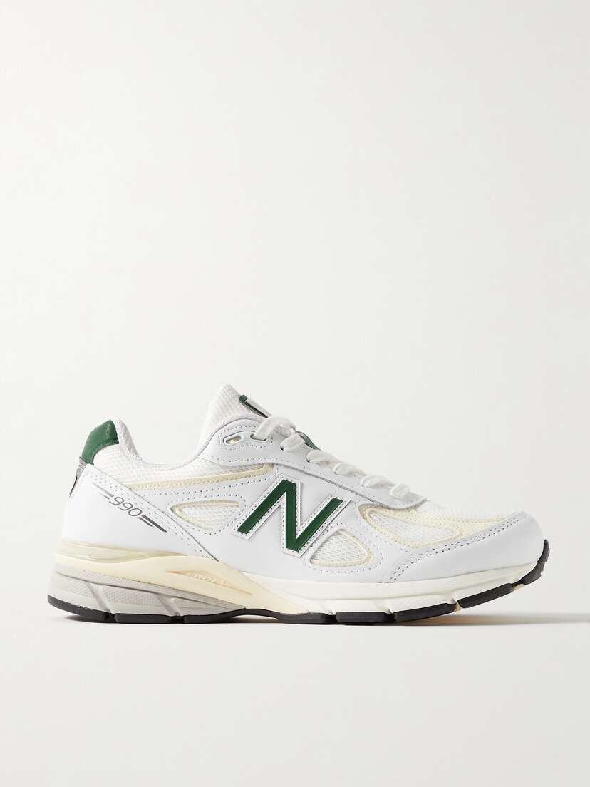 New Balance 990v4 Leather And Mesh Sneakers