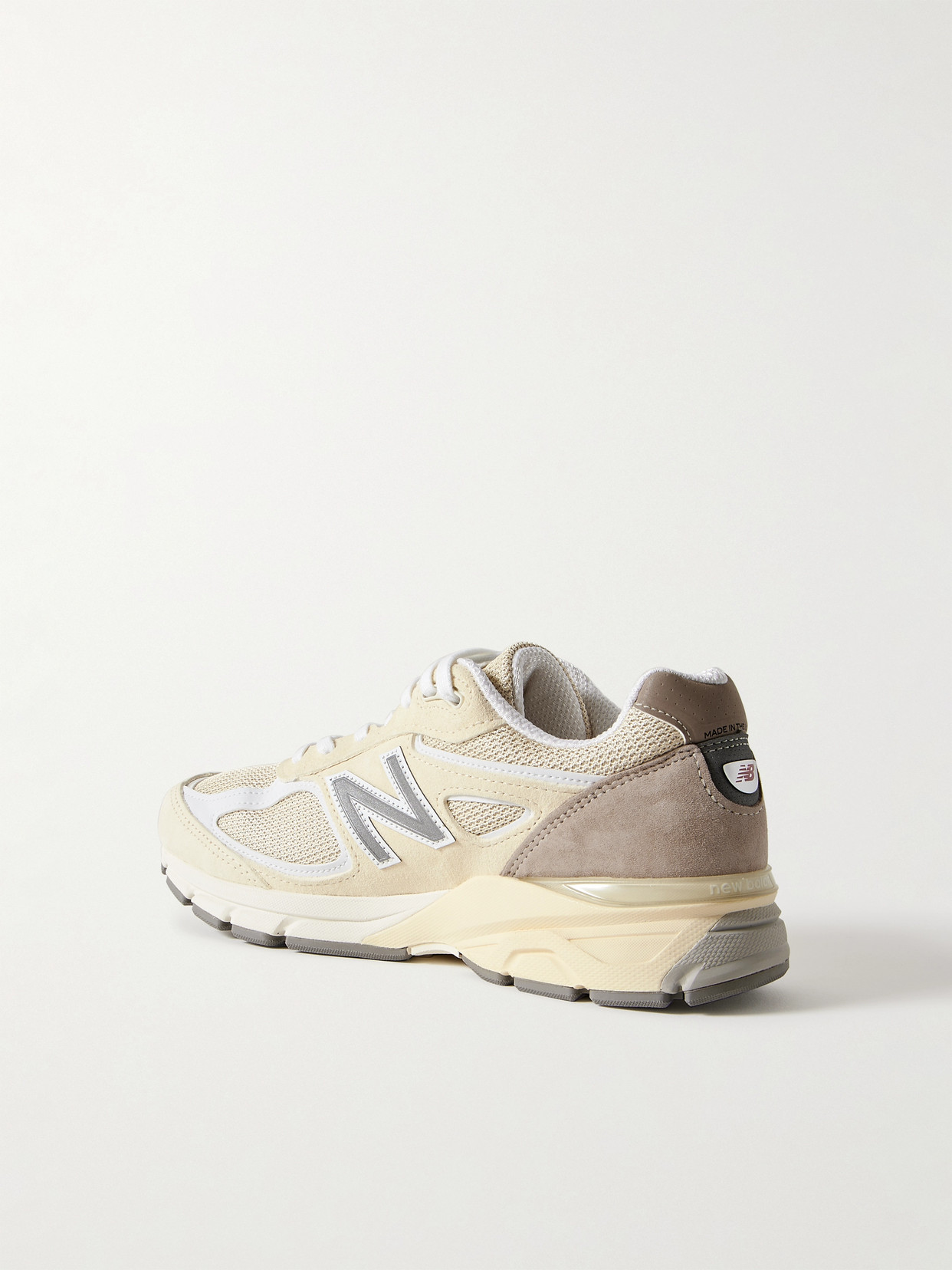 New Balance Beige Made In Usa 990v4 Sneakers In White