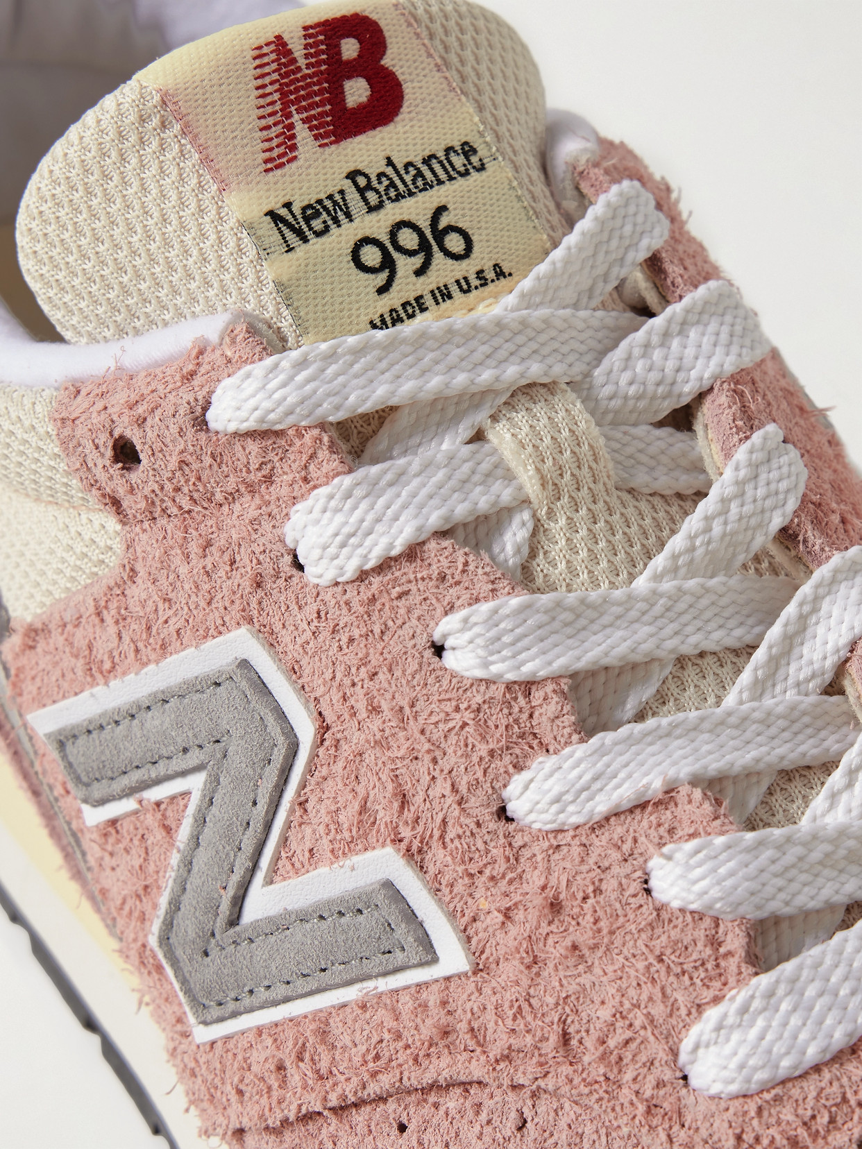 New Balance 996 Leather-trimmed Suede And Mesh Sneakers In Pink