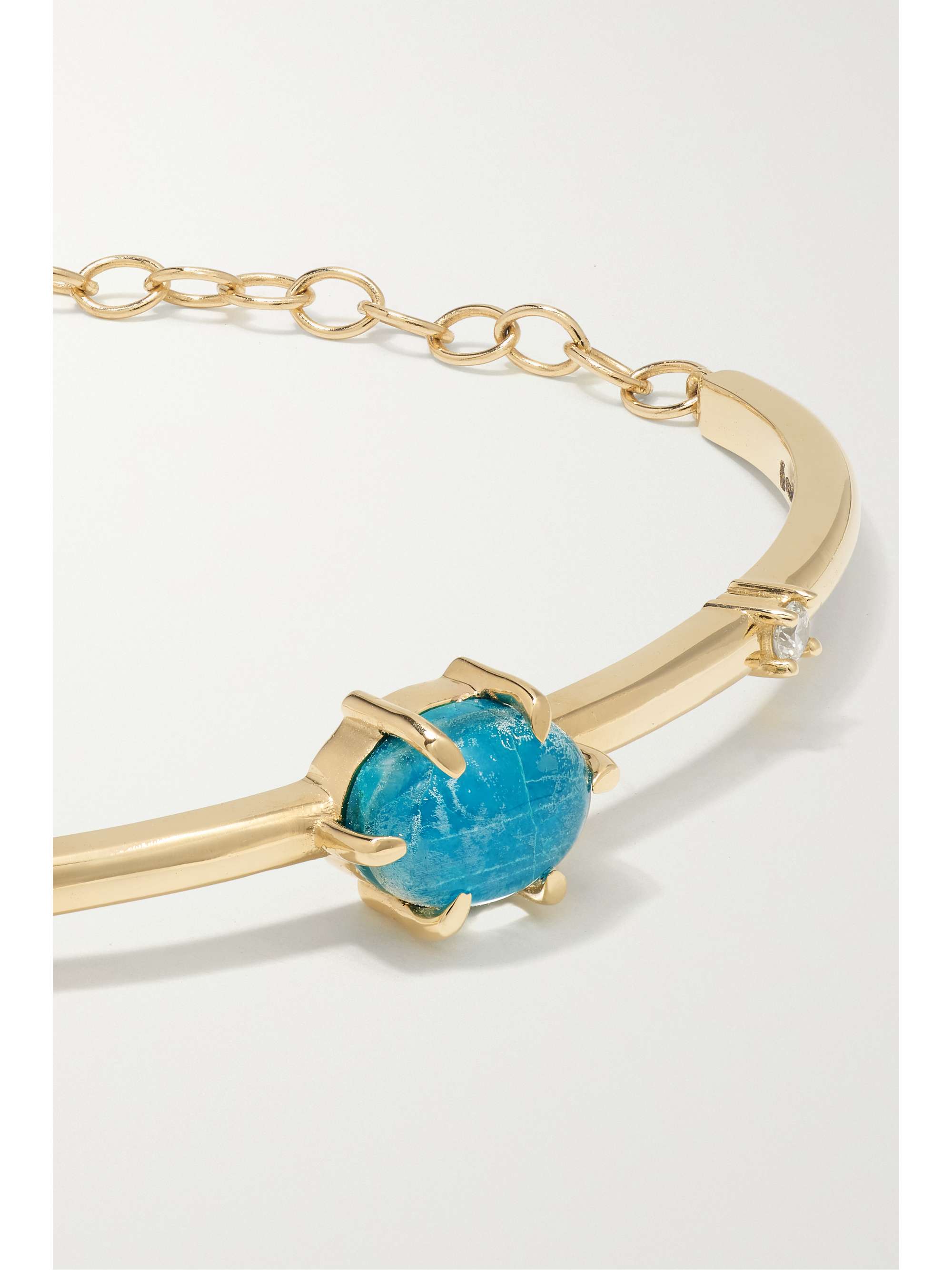 ANDREA FOHRMAN 14-karat gold, chrysocolla and diamond bangle