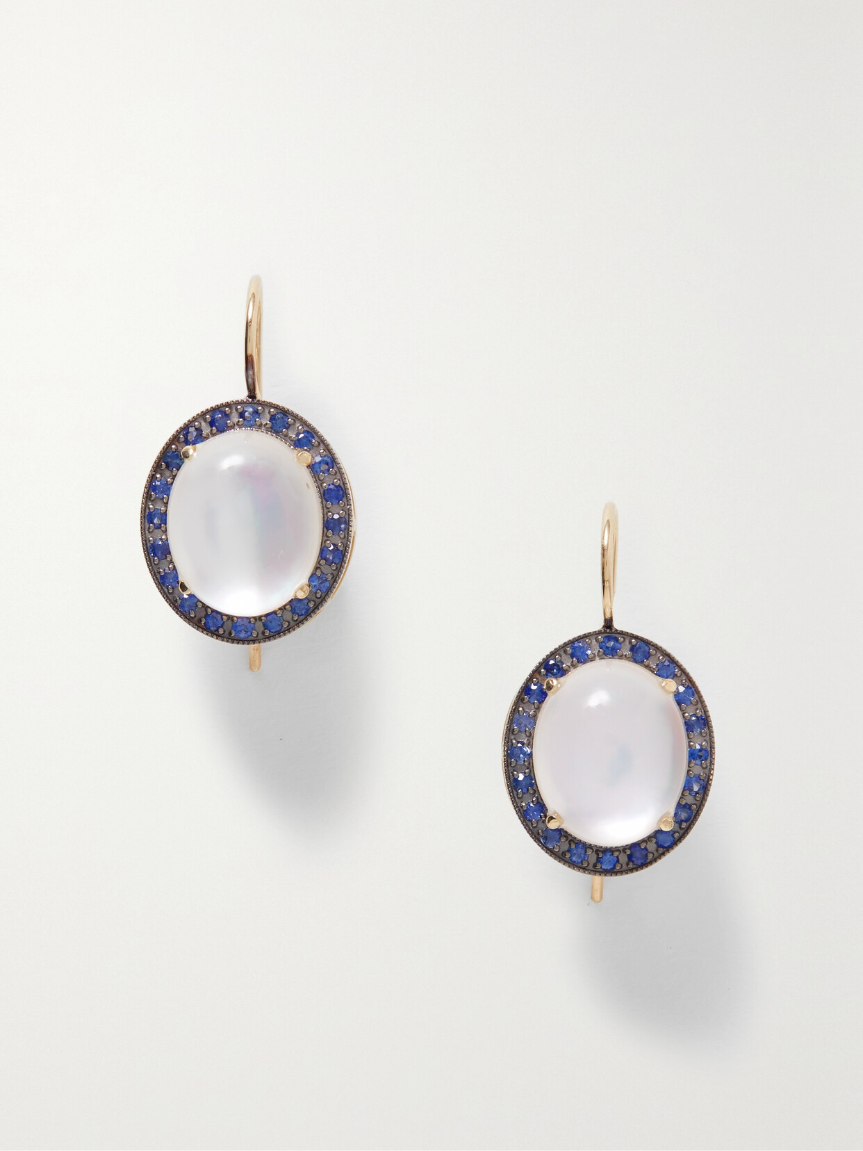 Andrea Fohrman - 14-karat Gold, Moonstone And Sapphire Earrings - one size