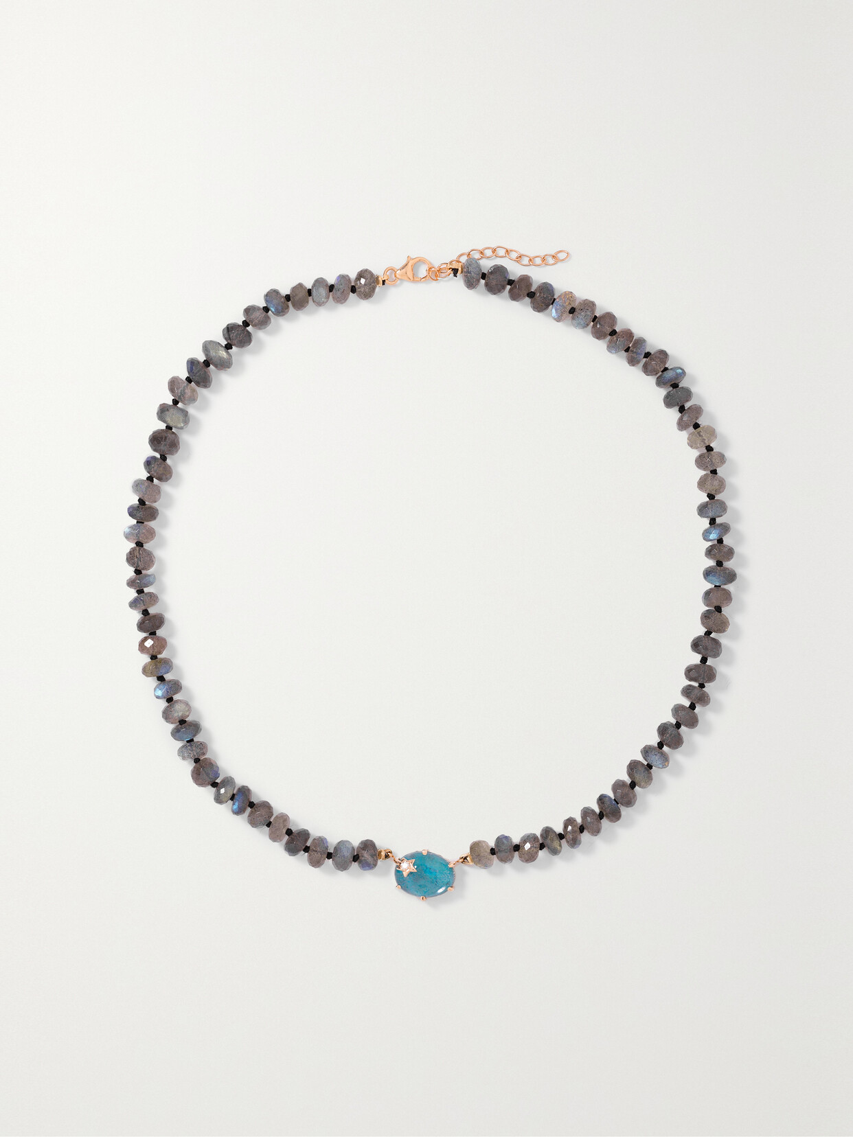 Andrea Fohrman Mini Galaxy 14-karat Rose Gold Multi-stone Necklace In Gray