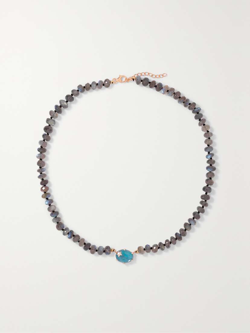 Andrea Fohrman Mini Galaxy 14-karat Rose Gold Multi-stone Necklace