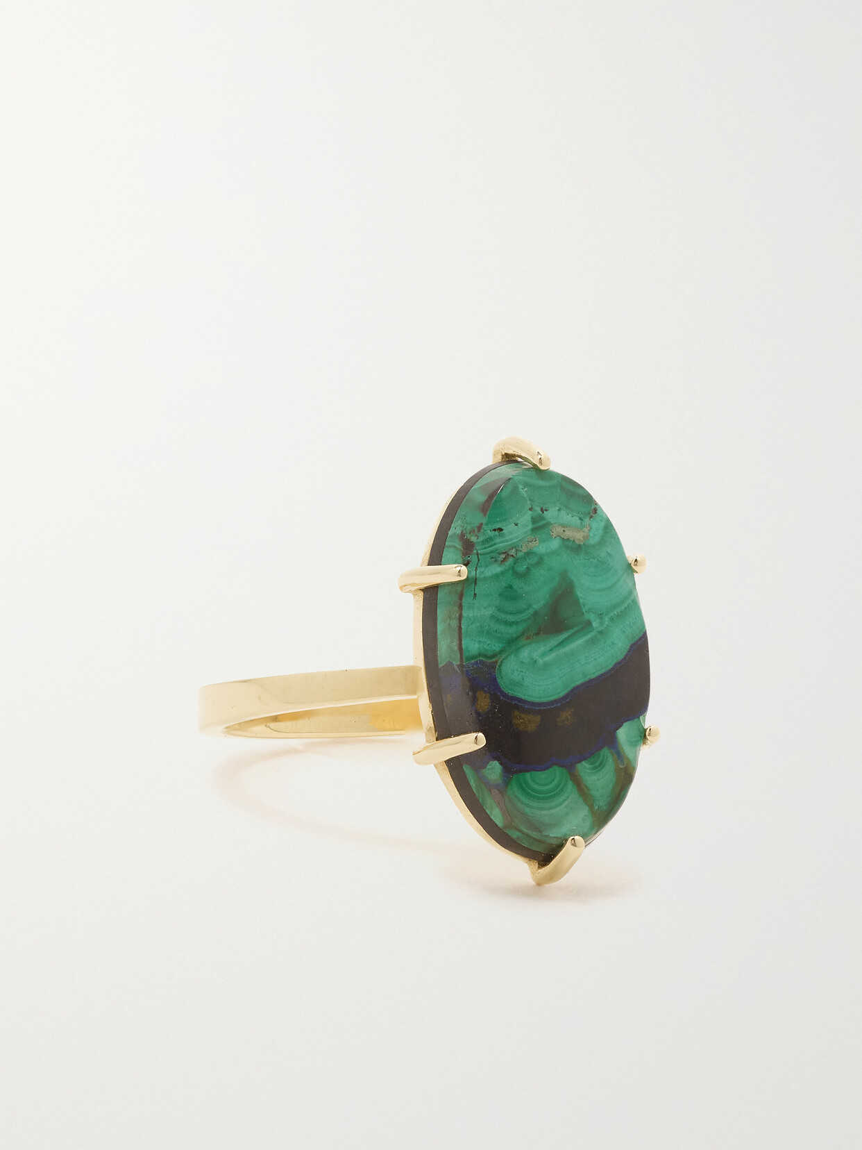 Andrea Fohrman 14-karat Gold Malachite Azurite Ring In Green