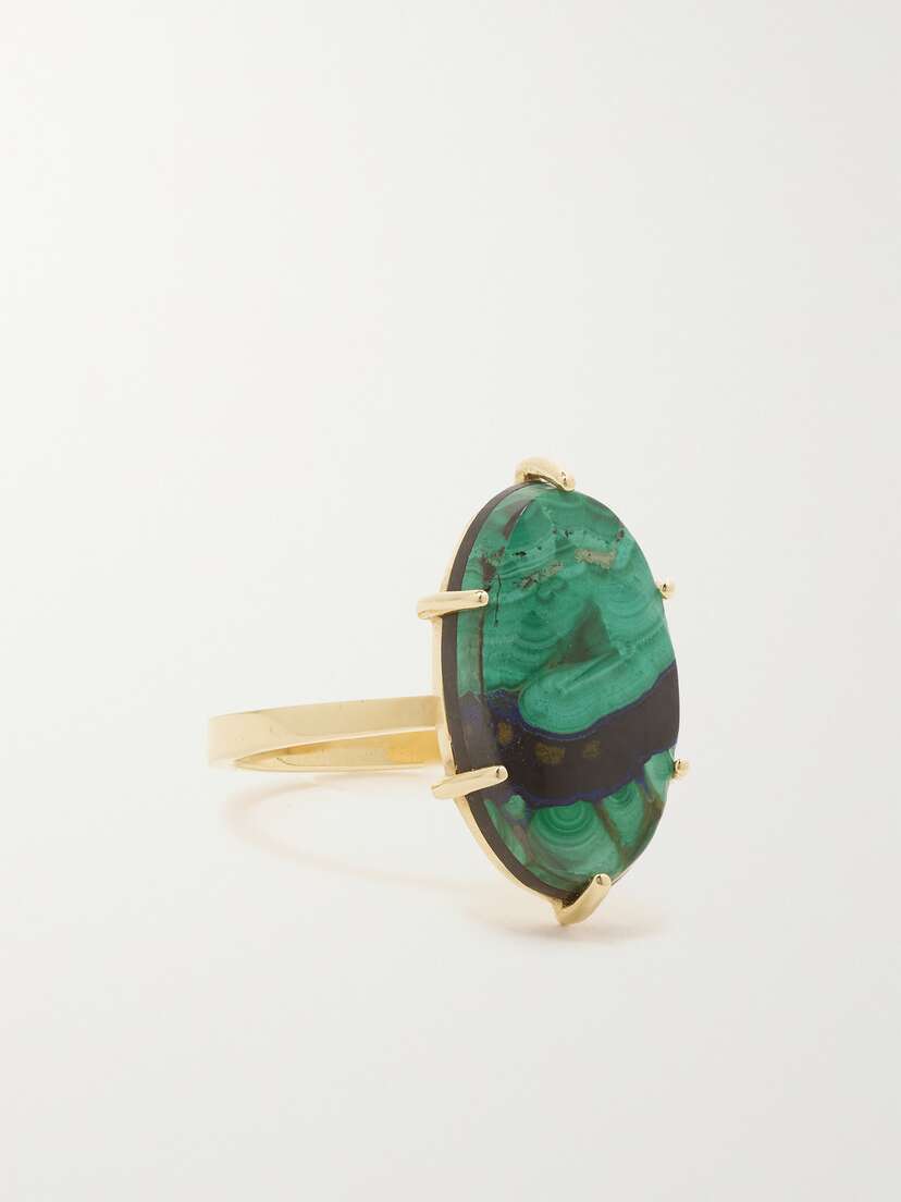 Andrea Fohrman 14-karat Gold Malachite Azurite Ring