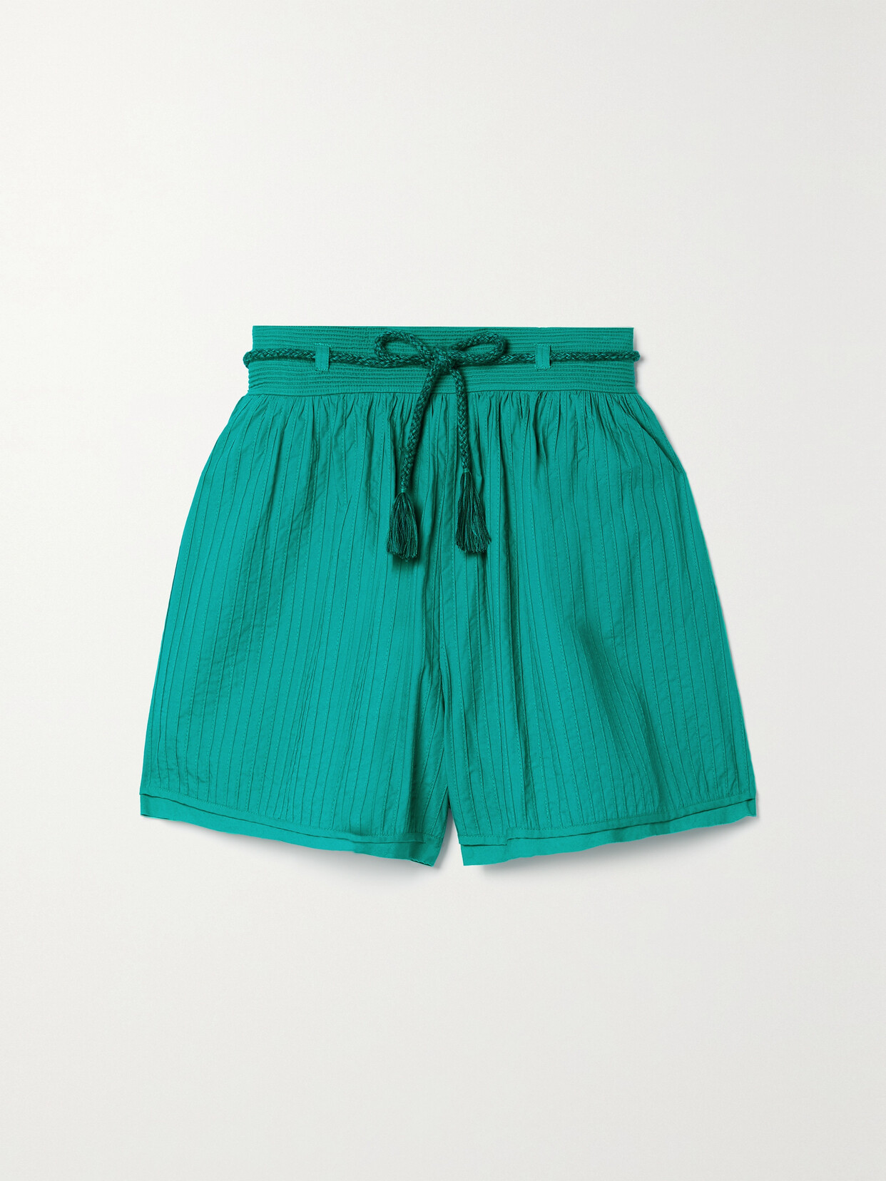 Ulla Johnson - Rina Pintucked Cotton-voile Shorts - Green