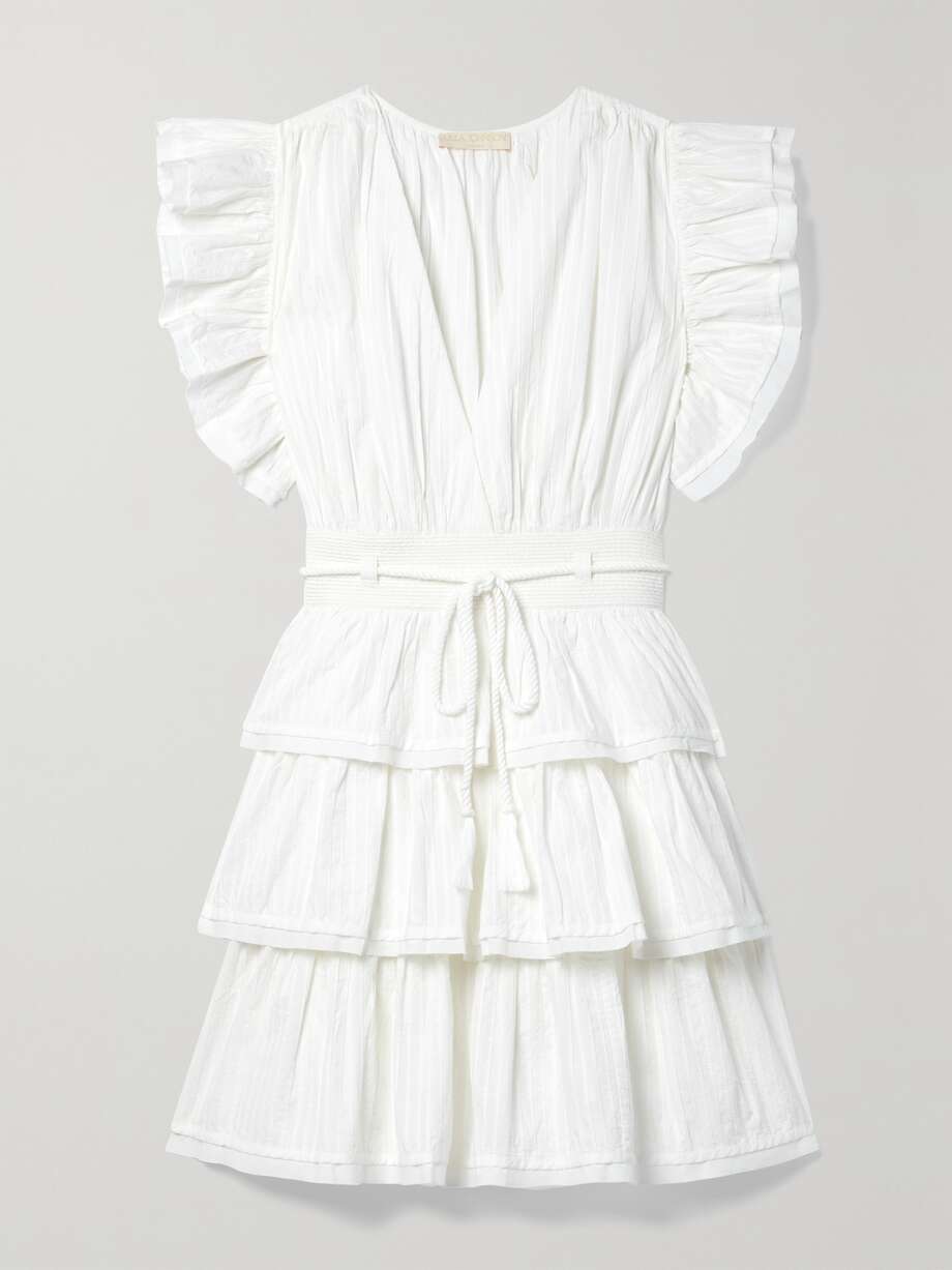 net-a-porter.com | Camilla ruffled pintucked cotton-poplin mini dress