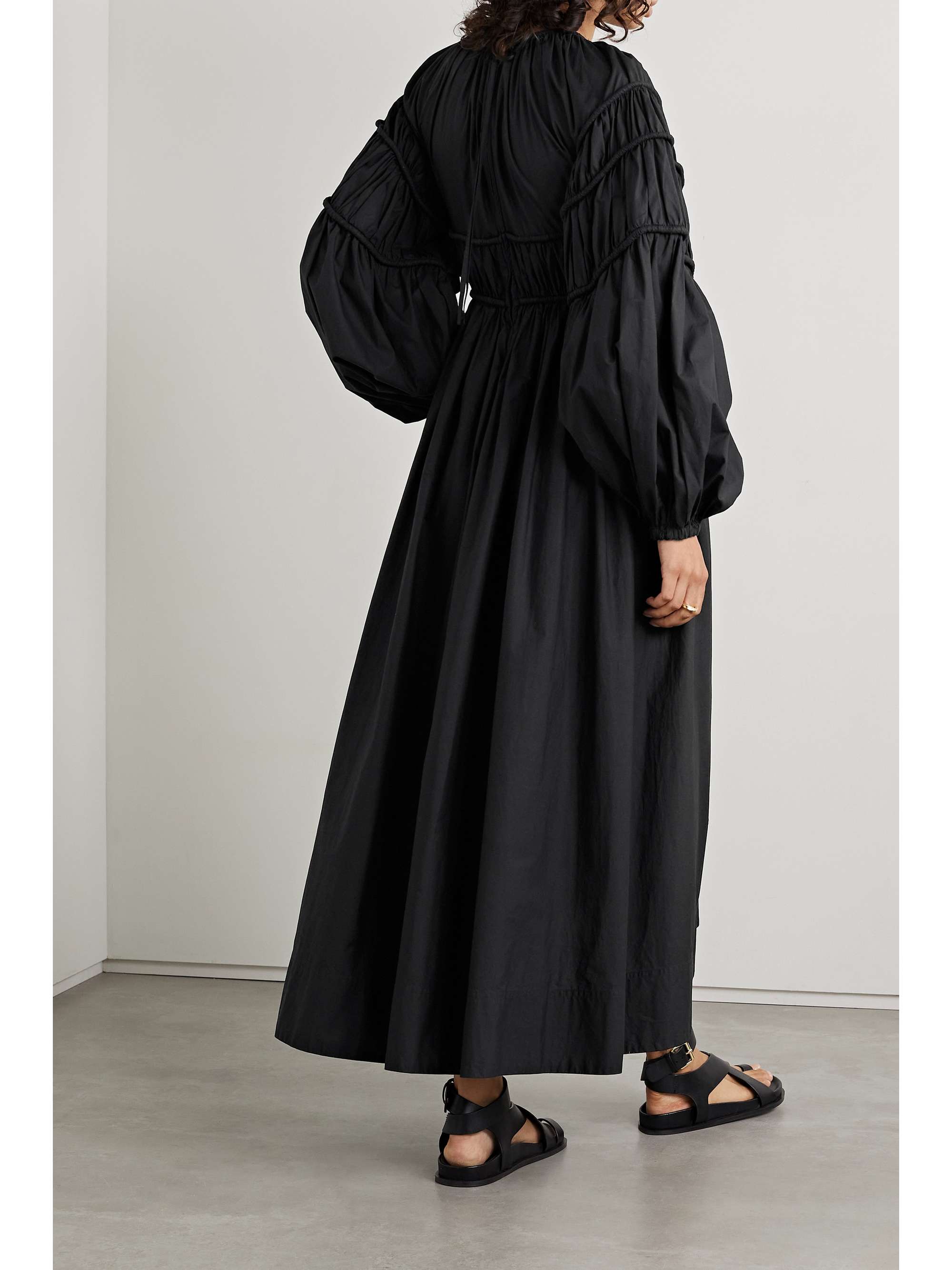 ULLA JOHNSON Viviana gathered cotton-poplin midi dress