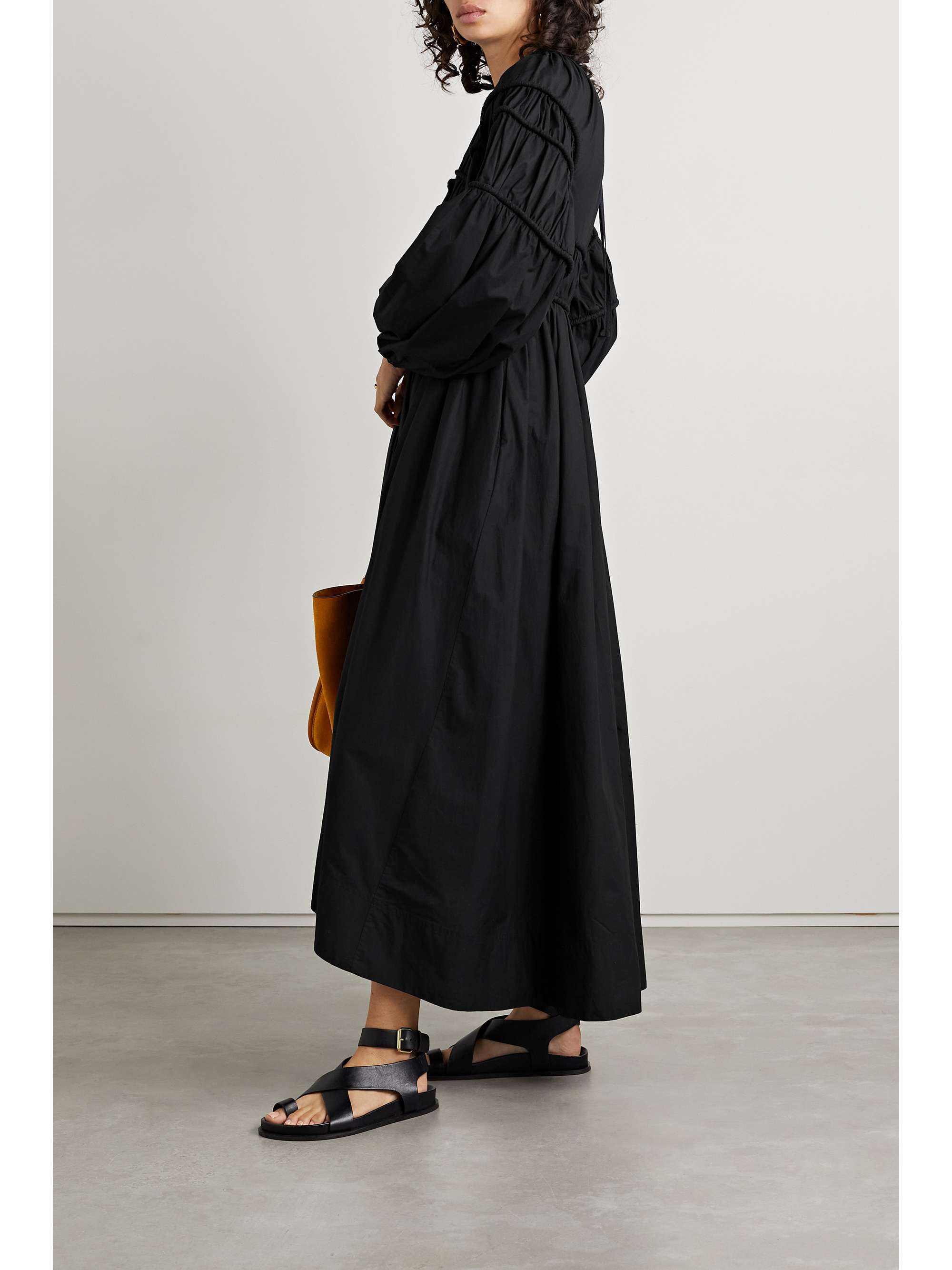 ULLA JOHNSON Viviana gathered cotton-poplin midi dress
