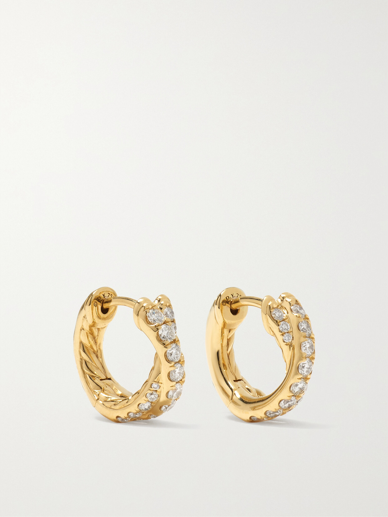 David Yurman Crossover 18-karat Gold Diamond Hoop Earrings