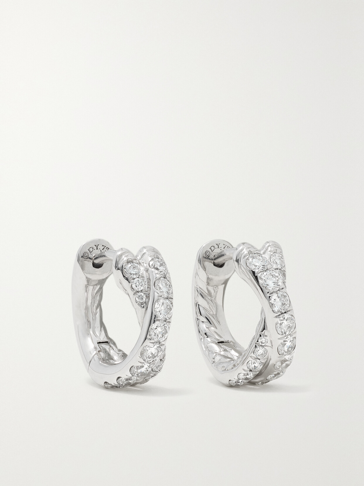 David Yurman Crossover 18-karat White Gold Diamond Hoop Earrings