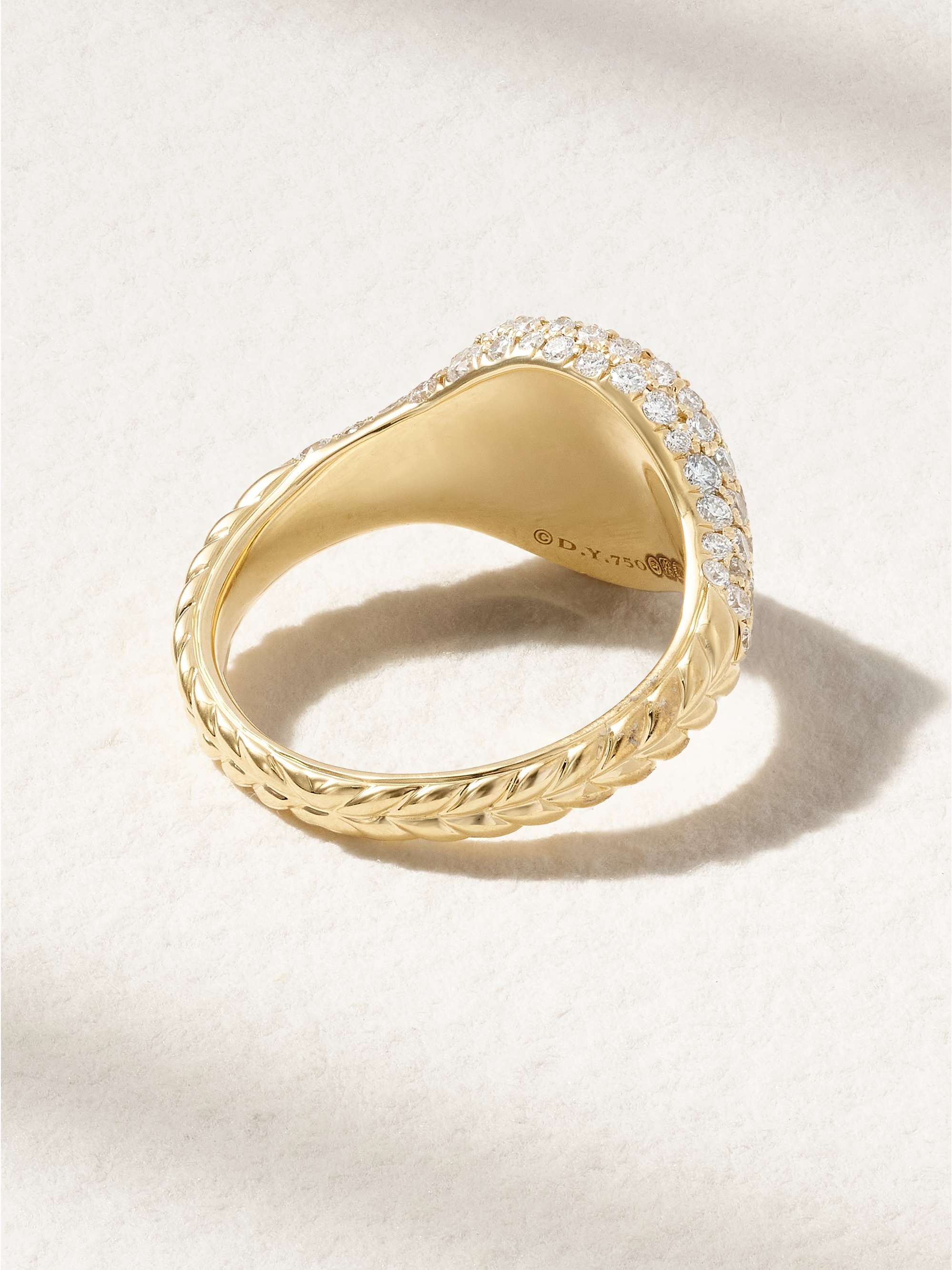 DAVID YURMAN Mini Chevron 18-karat gold diamond pinky ring