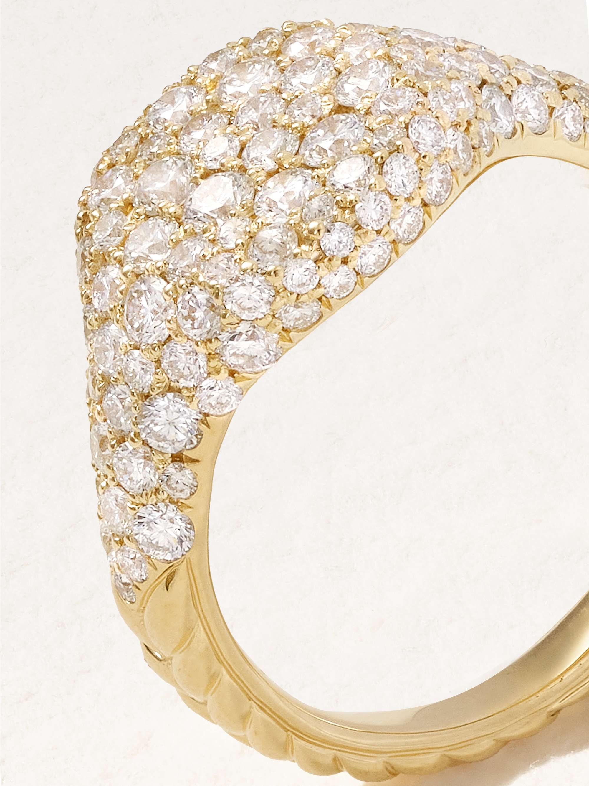 DAVID YURMAN Mini Chevron 18-karat gold diamond pinky ring