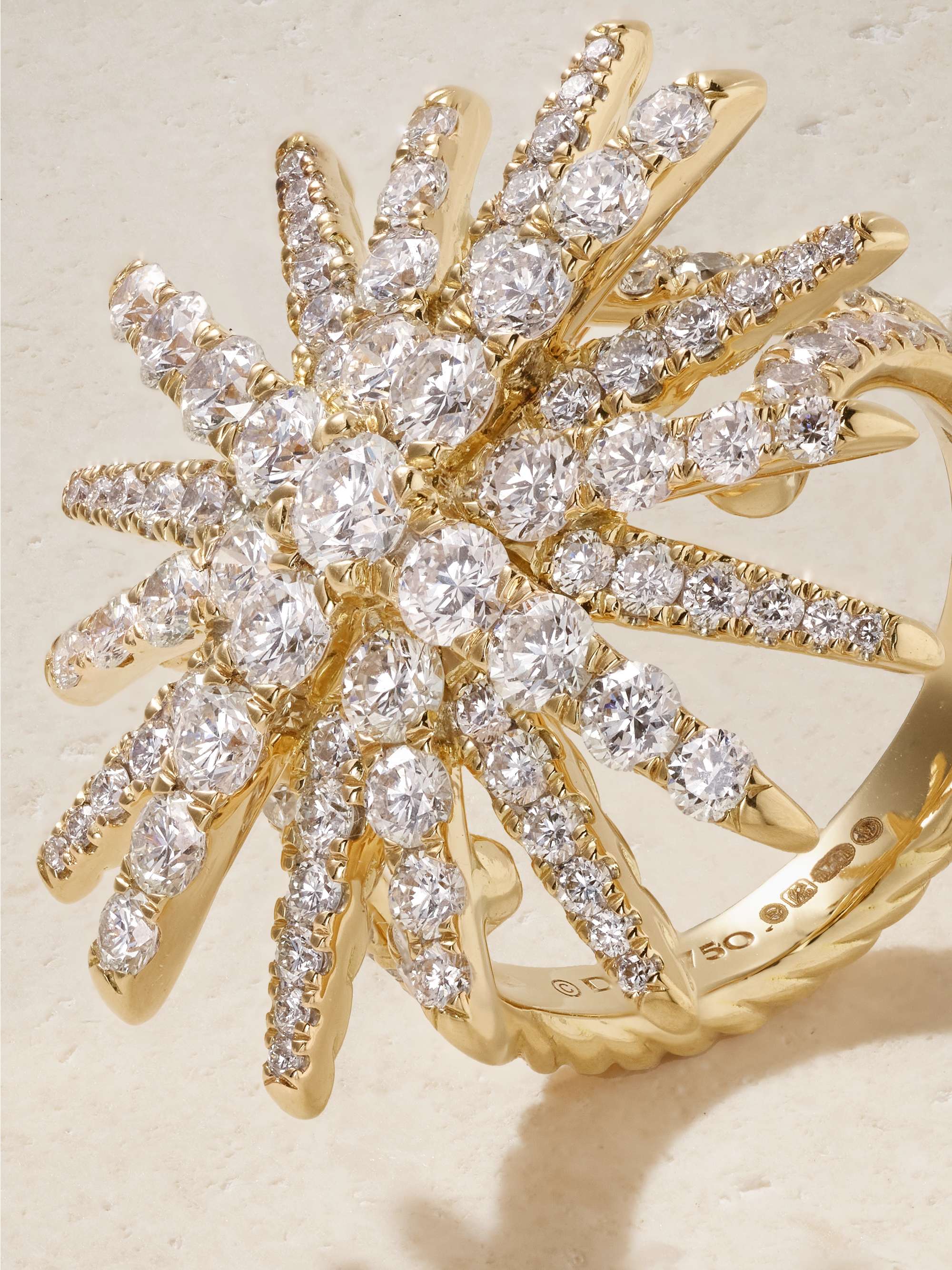 DAVID YURMAN Starbust 18-karat gold diamond ring