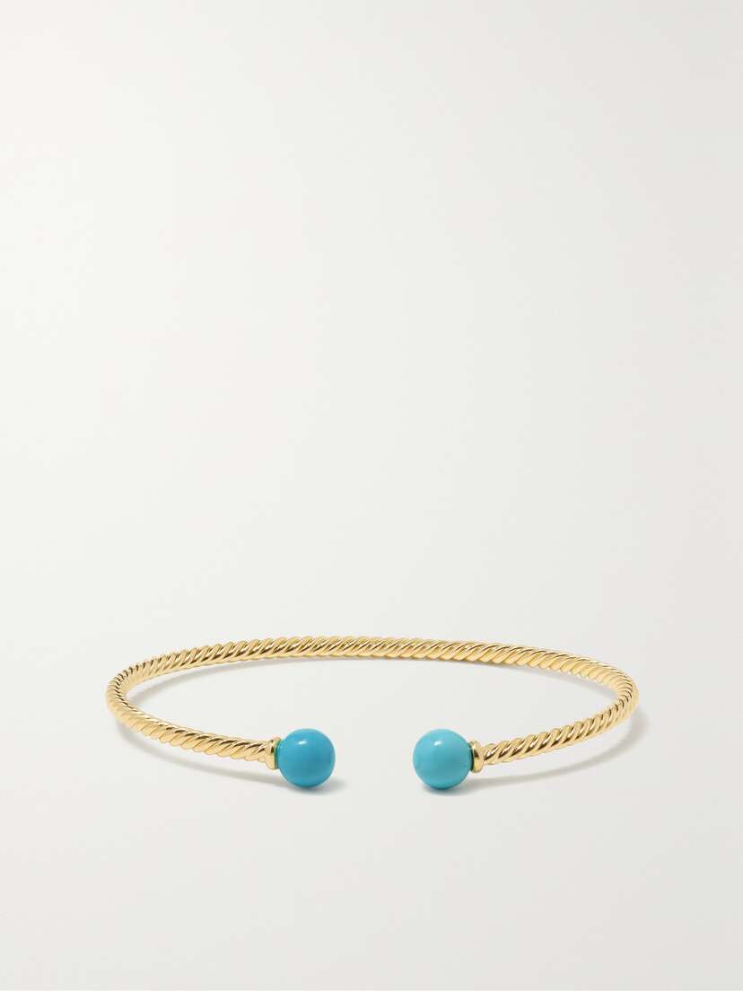 David Yurman Solari 18-karat Gold Turquoise Cuff